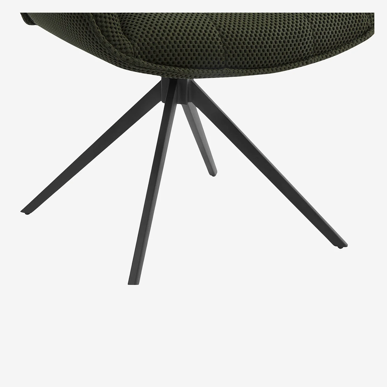 Chaise en tissu 3D et métal noir avec accoudoirs - Vert kaki - 4