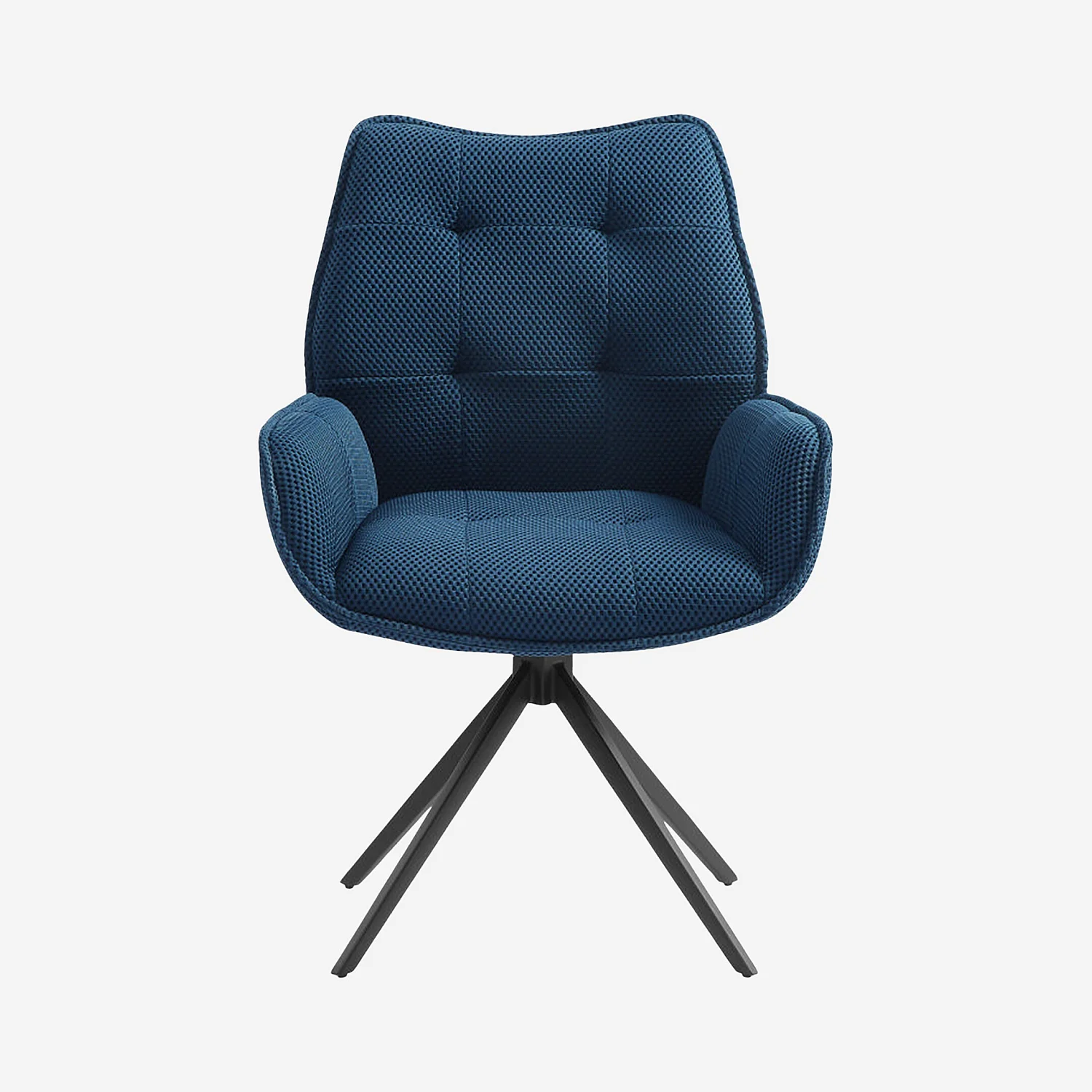 Stoff- und schwarzes Metall-3D-Sessel mit Armlehnen - Marineblau - 5