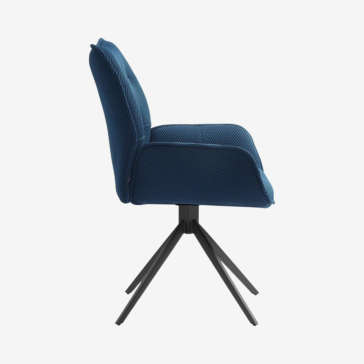 Stoff- und schwarzes Metall-3D-Sessel mit Armlehnen - Marineblau - 6