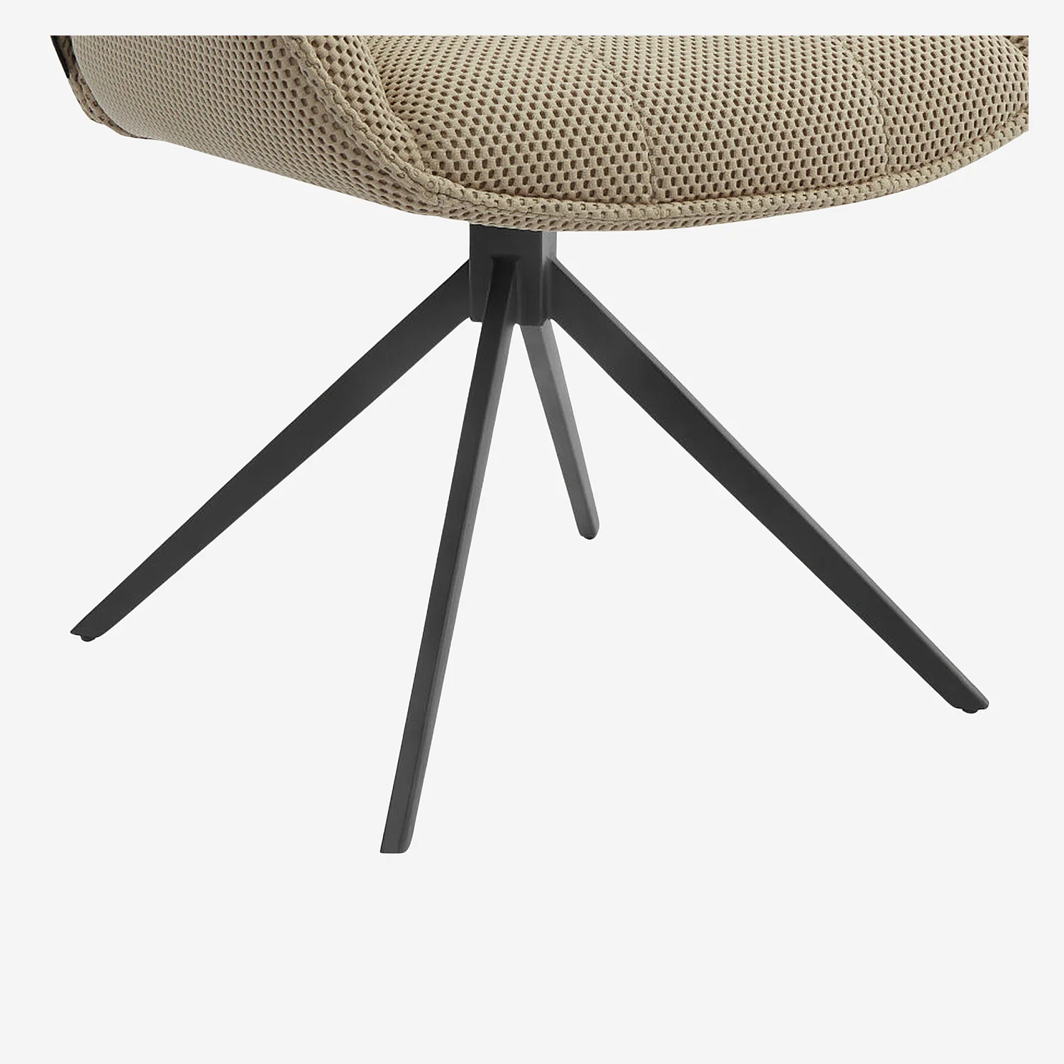 Chaise en tissu 3D et métal noir avec accoudoirs - Beige sable - 3