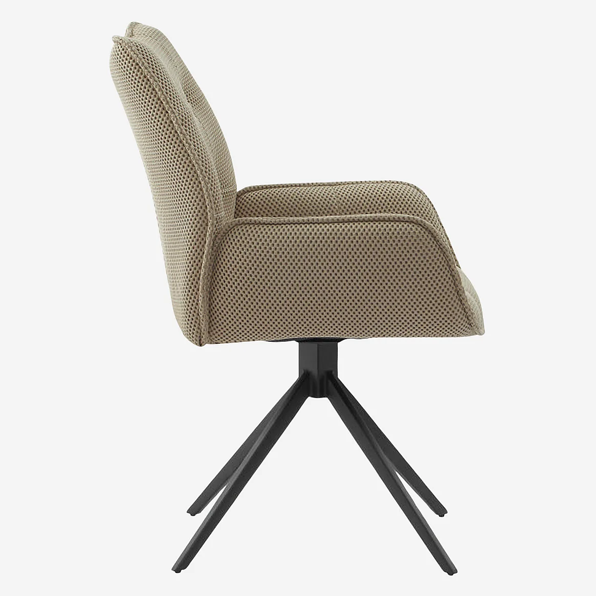 Chaise en tissu 3D et métal noir avec accoudoirs - Beige sable - 6