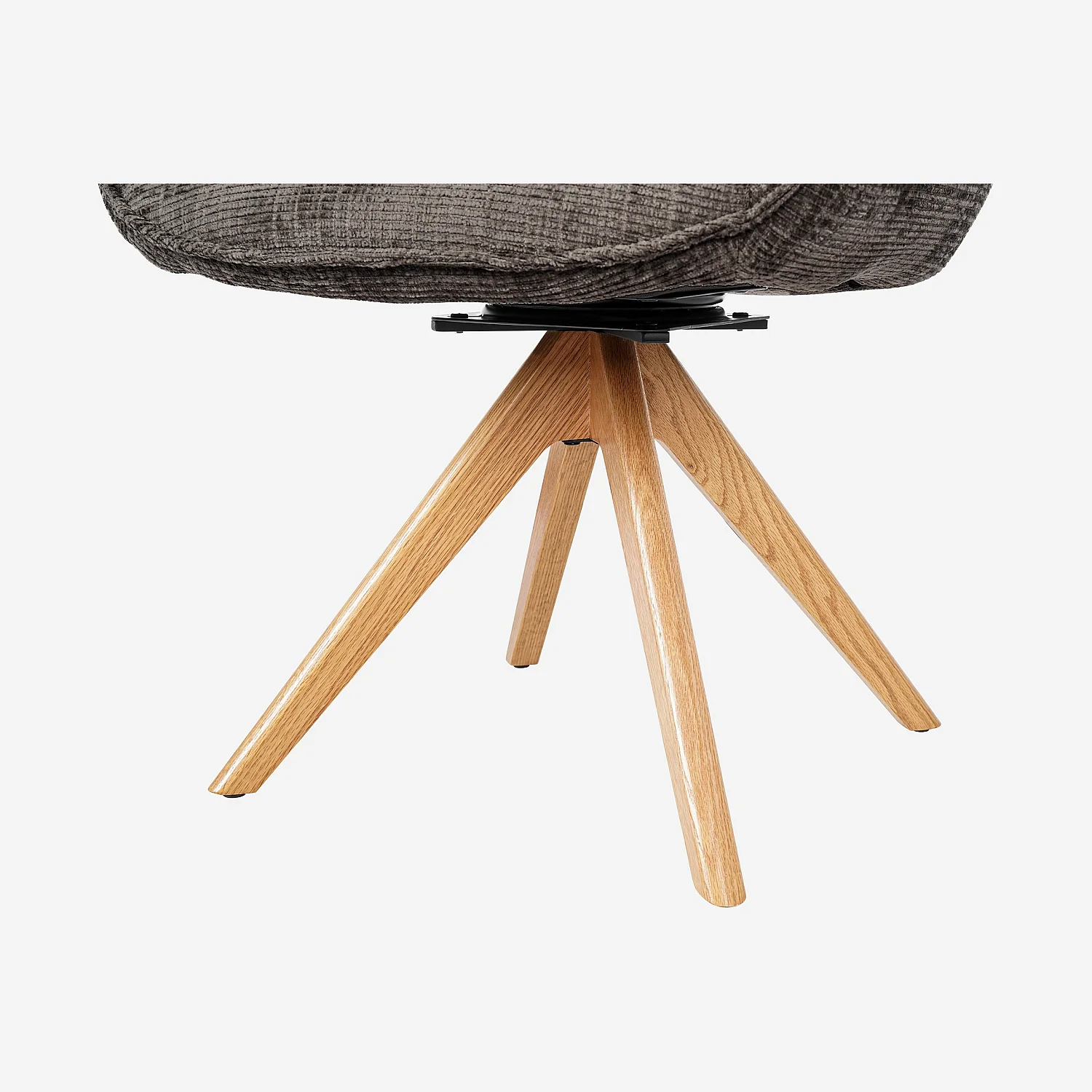 ARZANA Esszimmerstuhl mit Holzbeinen und Armlehnen aus Taupe-Stoff - 2