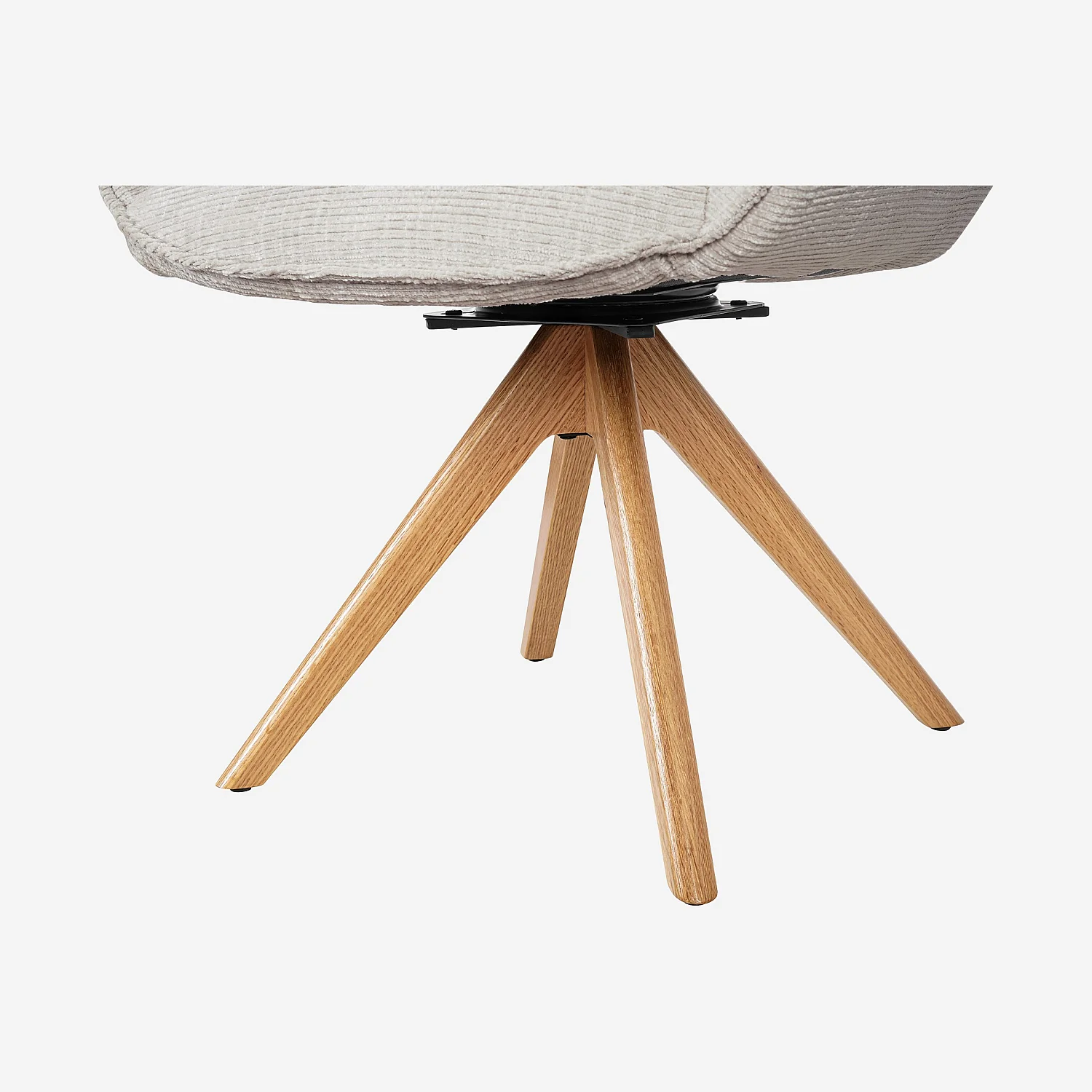 ARZANA Esszimmerstuhl mit Holzbeinen und Armlehnen aus Stoff, beige - 2