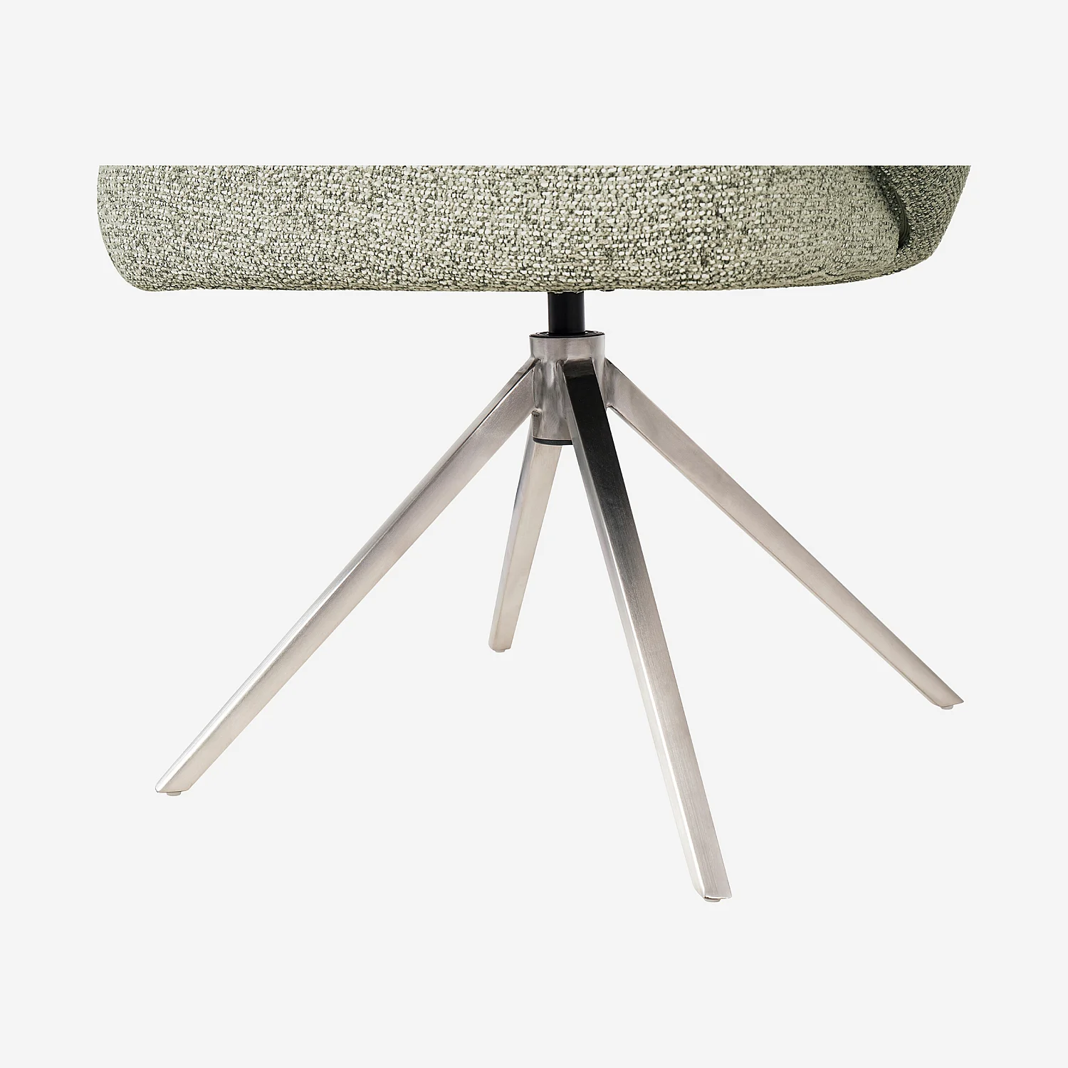 Chaise pivotante en tissu texturé et métal chromé avec accoudoirs - Gris chiné - 2