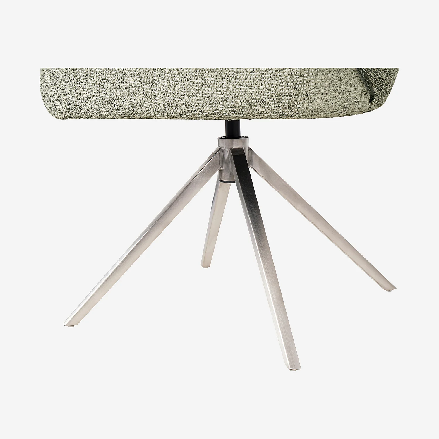 Sedia girevole in tessuto testurizzato e metallo cromato con braccioli - Grigio mélange - 2