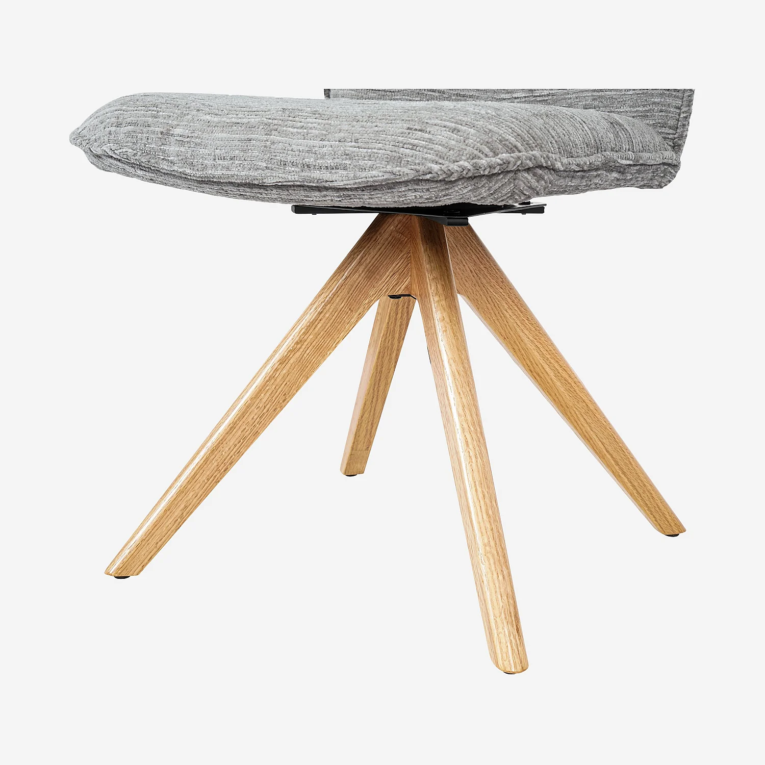 Lot de 2 chaises pivotantes en tissu et chêne - Gris argent - 2