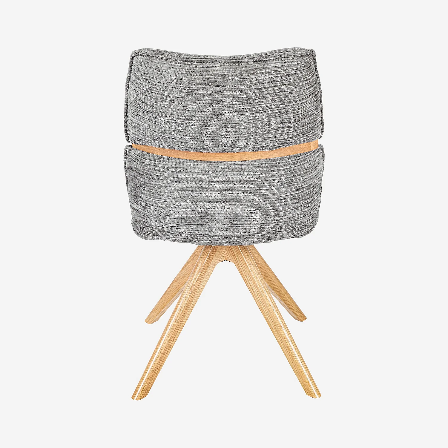 Lot de 2 chaises pivotantes en tissu et chêne - Gris argent - 5