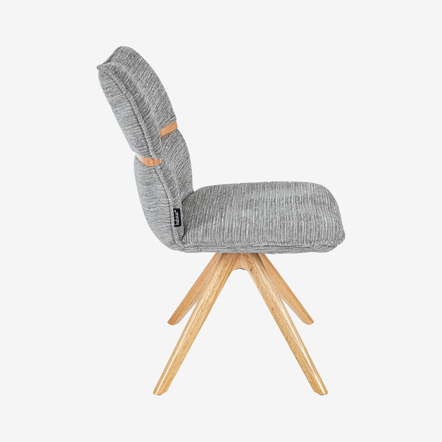 Lot de 2 chaises pivotantes en tissu et chêne - Gris argent - 6