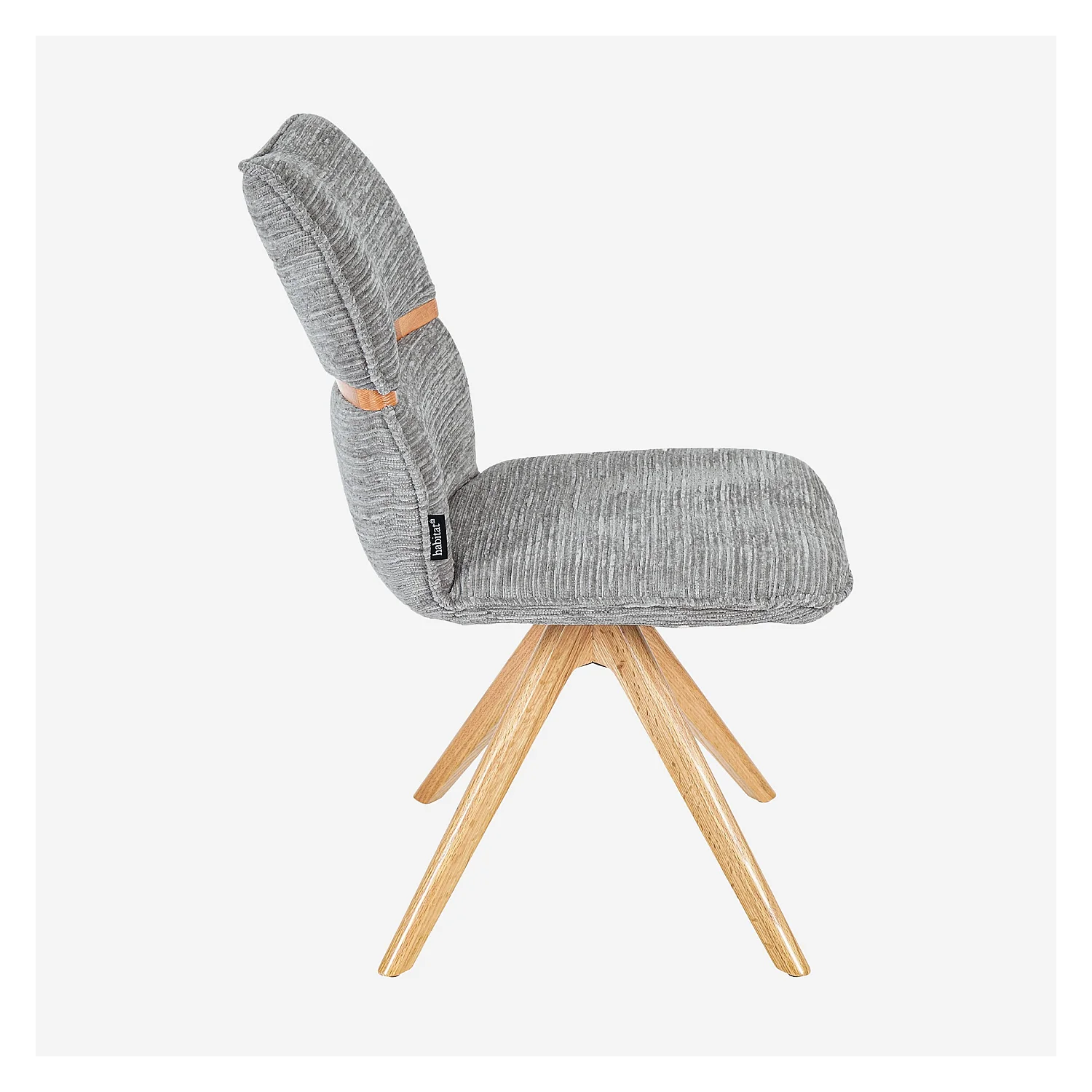 Set di 2 sedie girevoli in tessuto e quercia - Grigio argento - 5