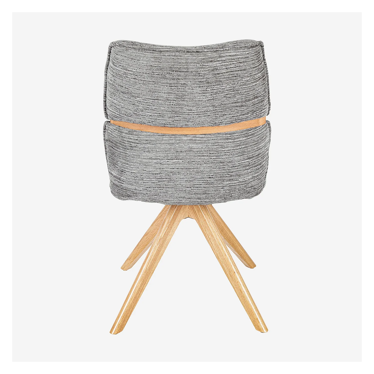 Set di 2 sedie girevoli in tessuto e quercia - Grigio argento - 4