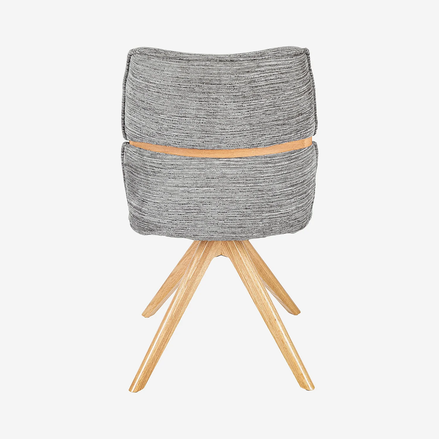 Set di 2 sedie girevoli in tessuto e quercia - Grigio argento - 5