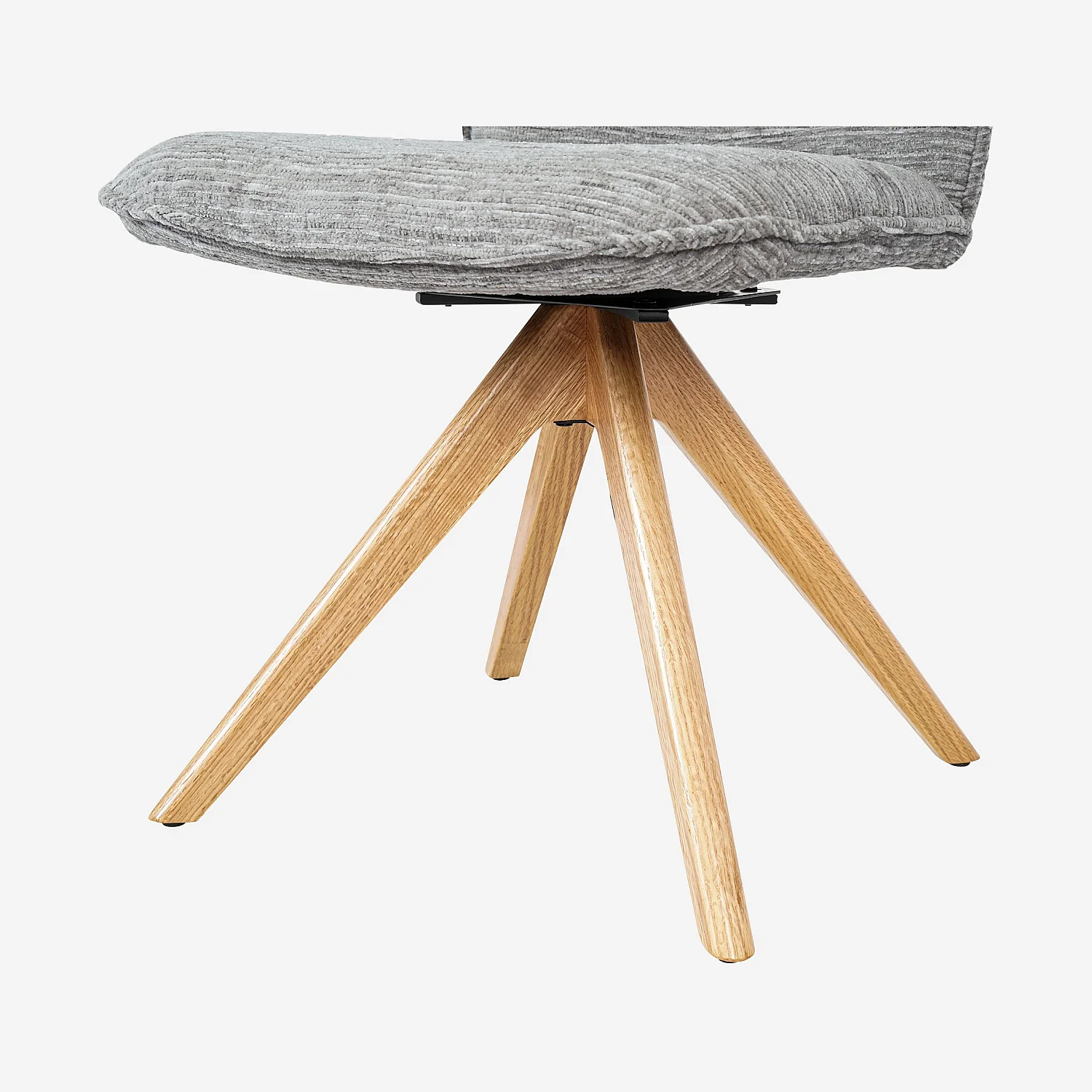 Set di 2 sedie girevoli in tessuto e quercia - Grigio argento - 2