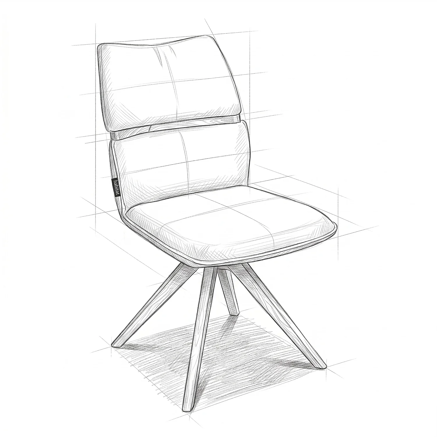 Set van 2 draaistoelen van stof en massief eik - Crème - 7