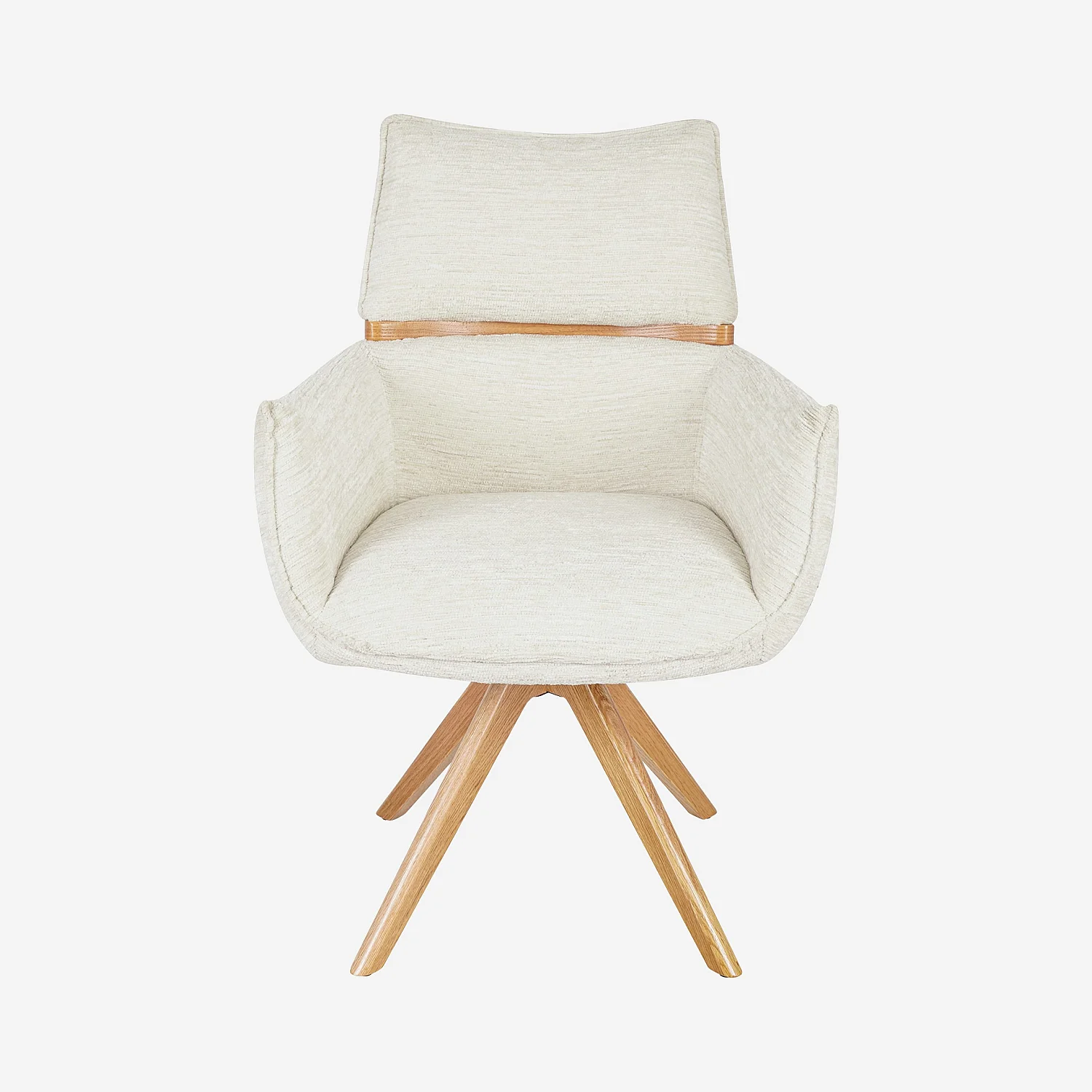 TIMISO Esszimmerstuhl mit Holzbeinen und Armlehnen, beige - 5