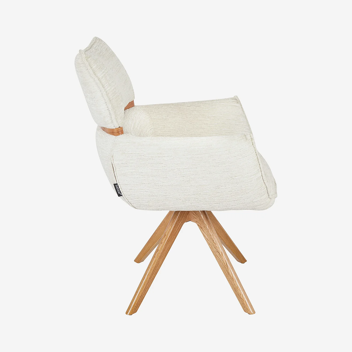 TIMISO Esszimmerstuhl mit Holzbeinen und Armlehnen, beige - 7