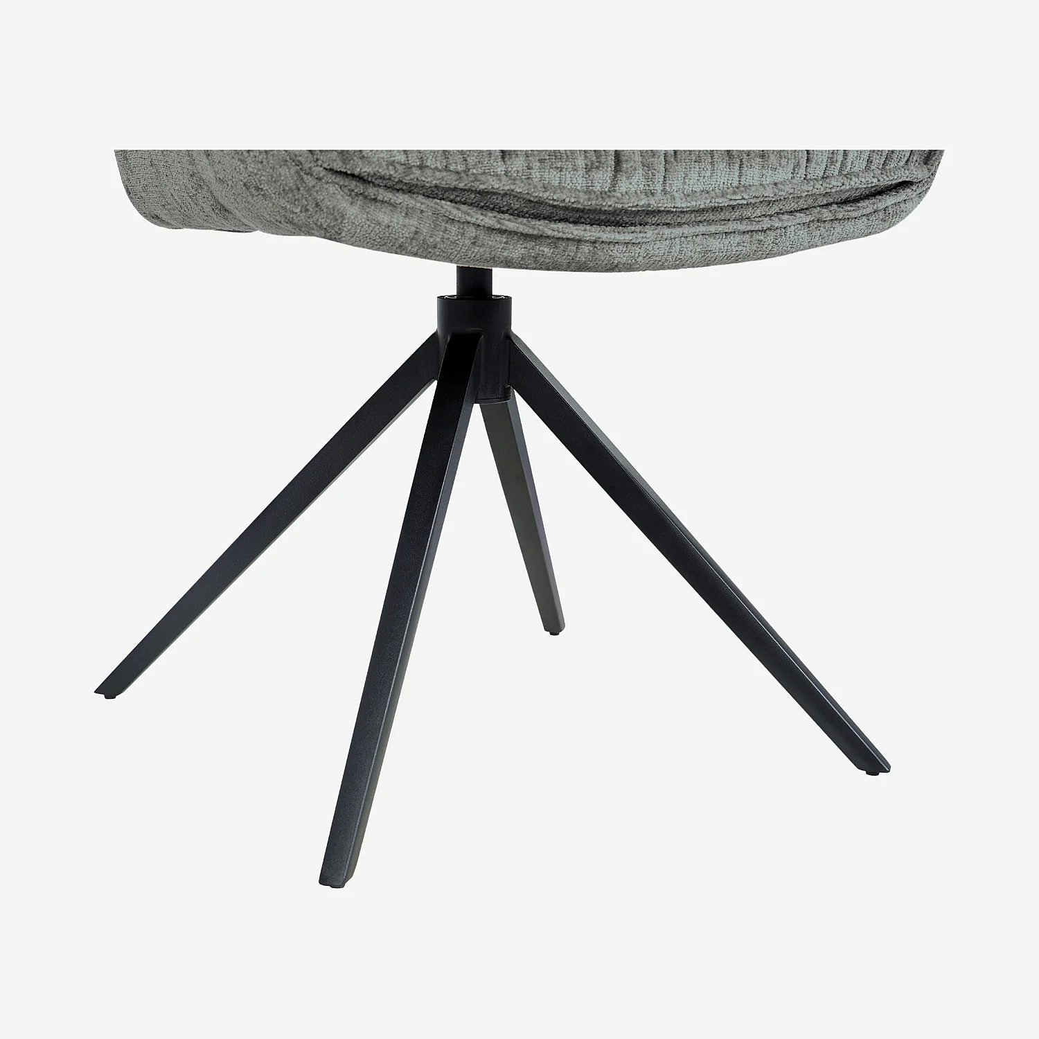 Sedia girevole in tessuto chenille e metallo nero con braccioli - Grigio argento - 2