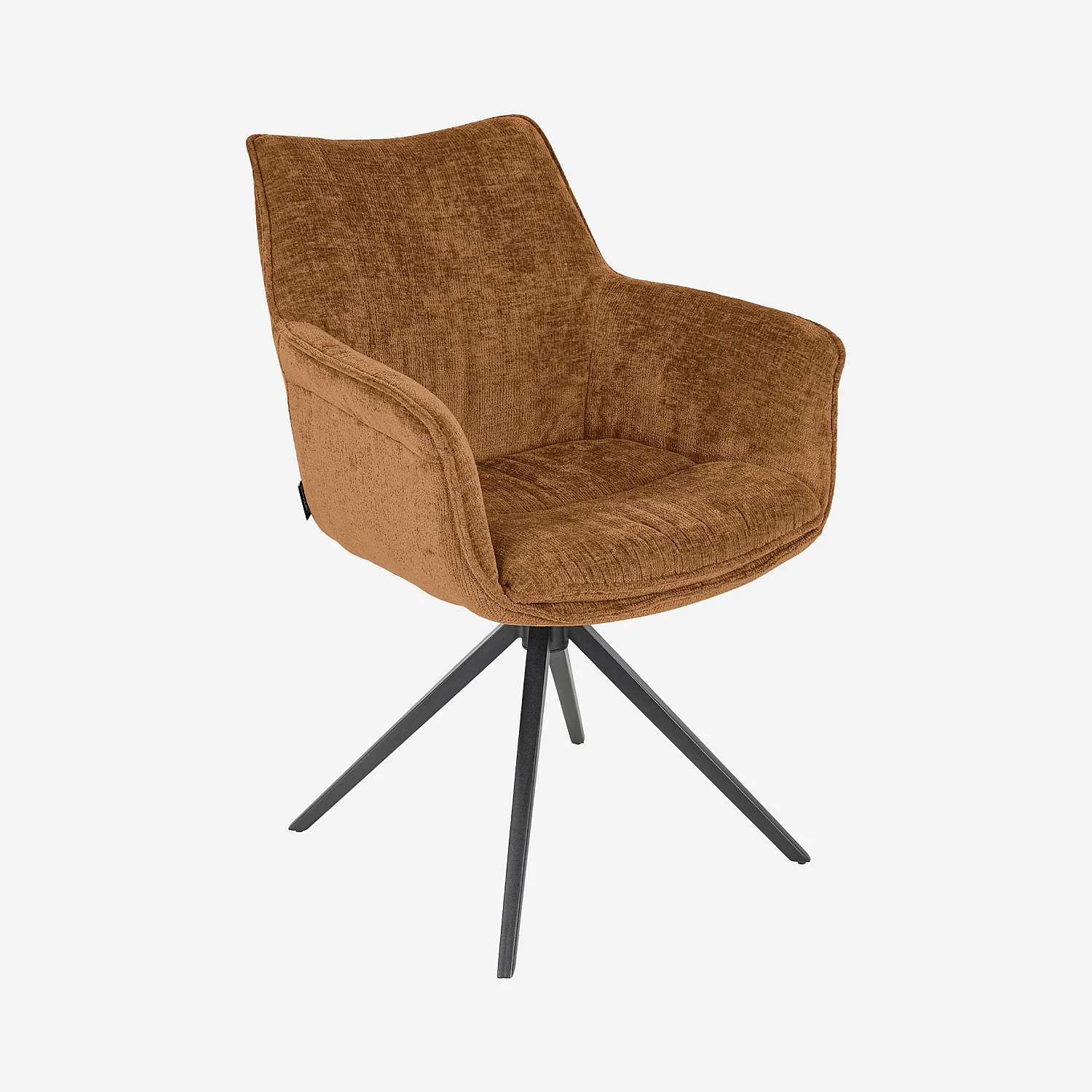 MOGILA Esszimmerstuhl mit Metallbeinen und Armlehnen, orange - 1