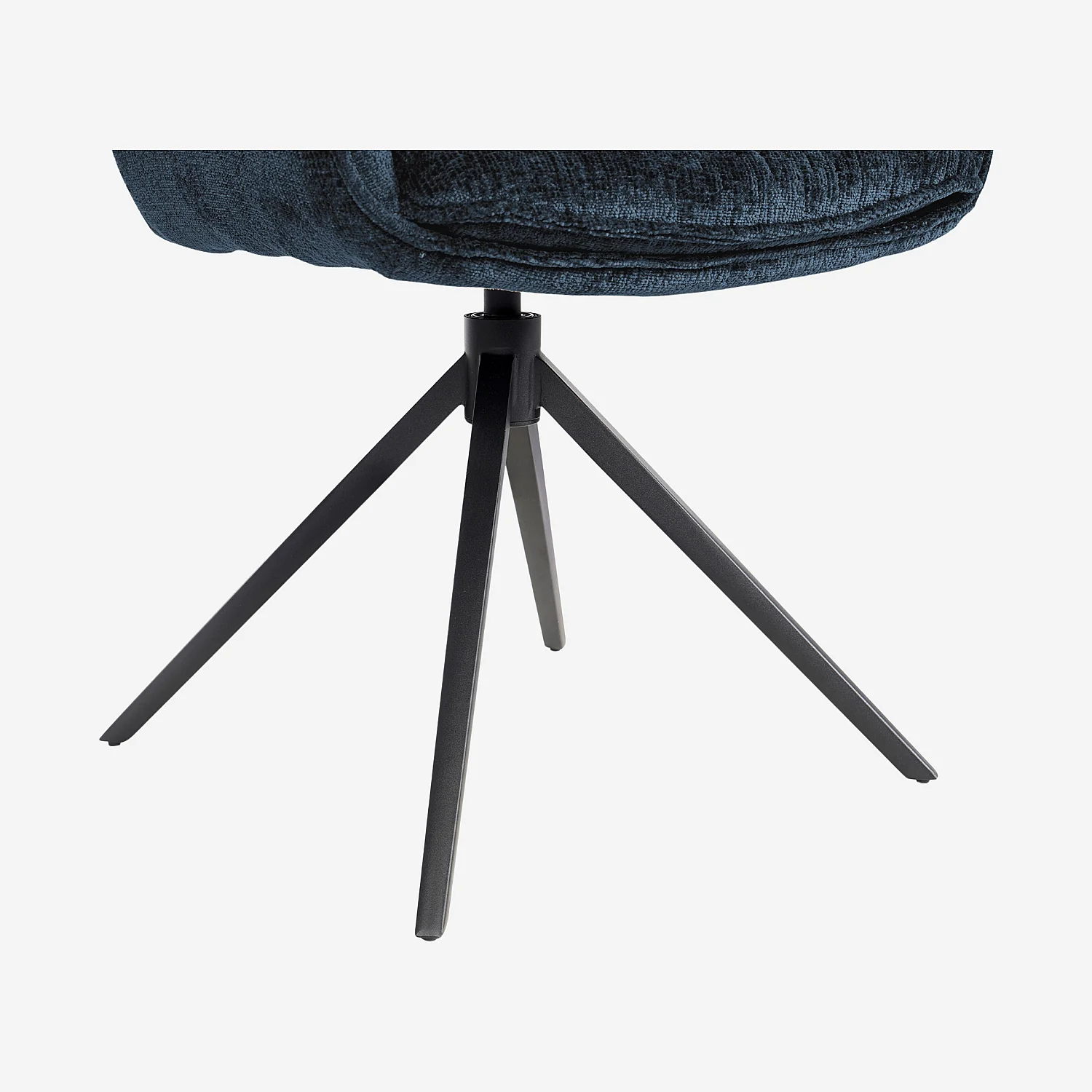 Zwenkbare stoel van fluweel en zwart metaal met armleuningen - Middernachtblauw - 2