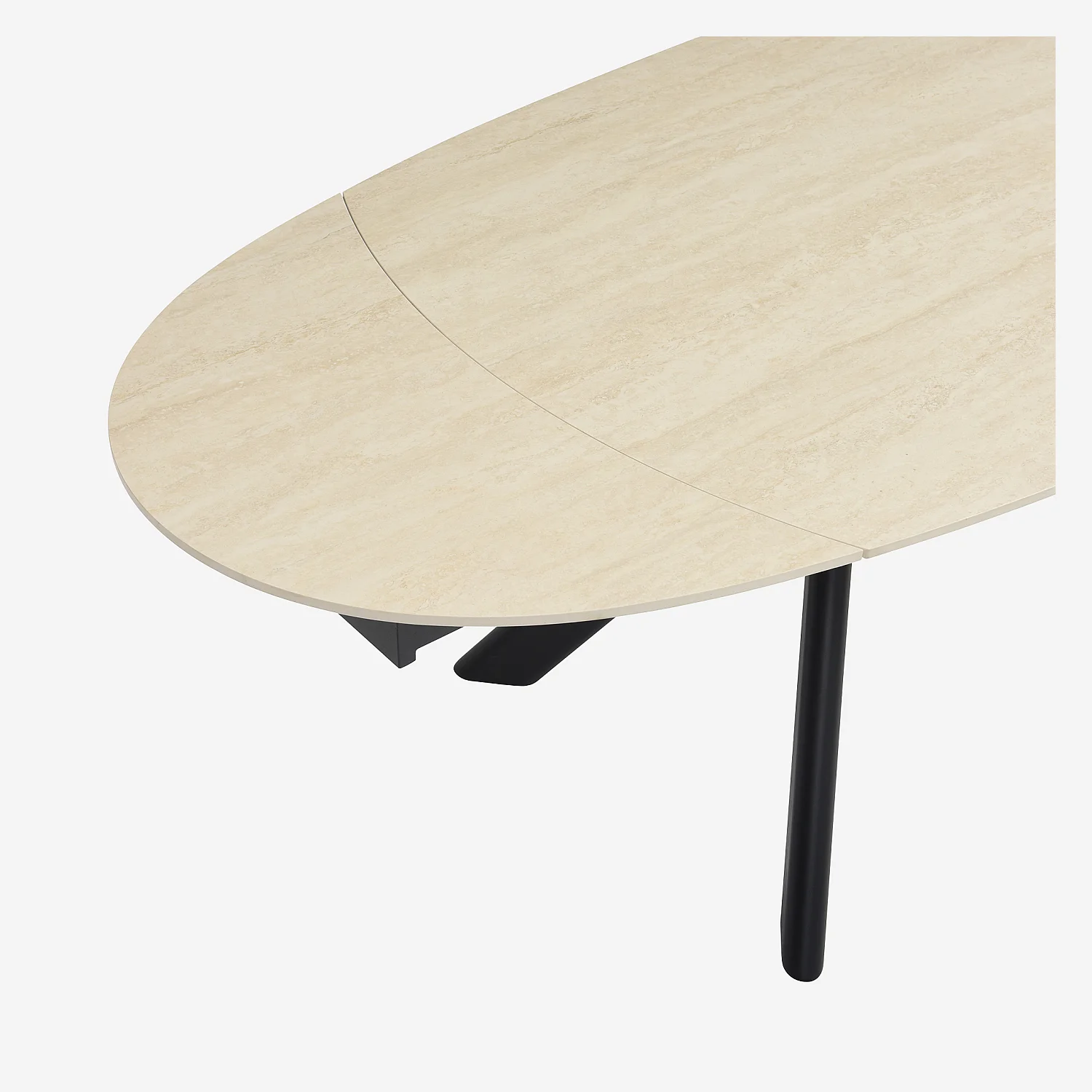 Ovale uitschuifbare keramische tafel - Beige - 11