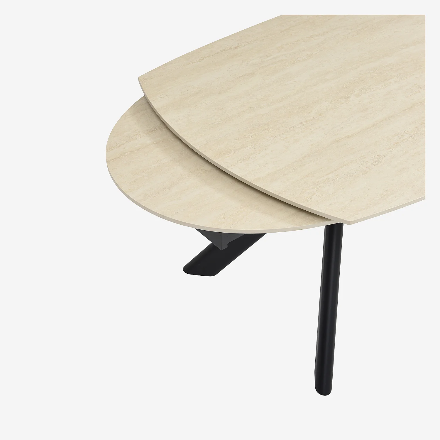 Ovale uitschuifbare keramische tafel - Beige - 8