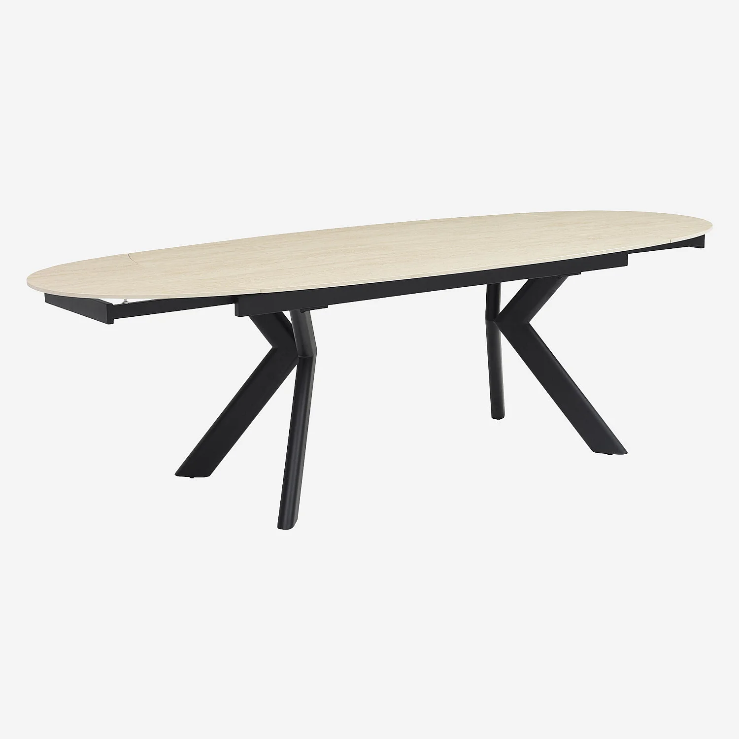 Ovale uitschuifbare keramische tafel - Beige - 10