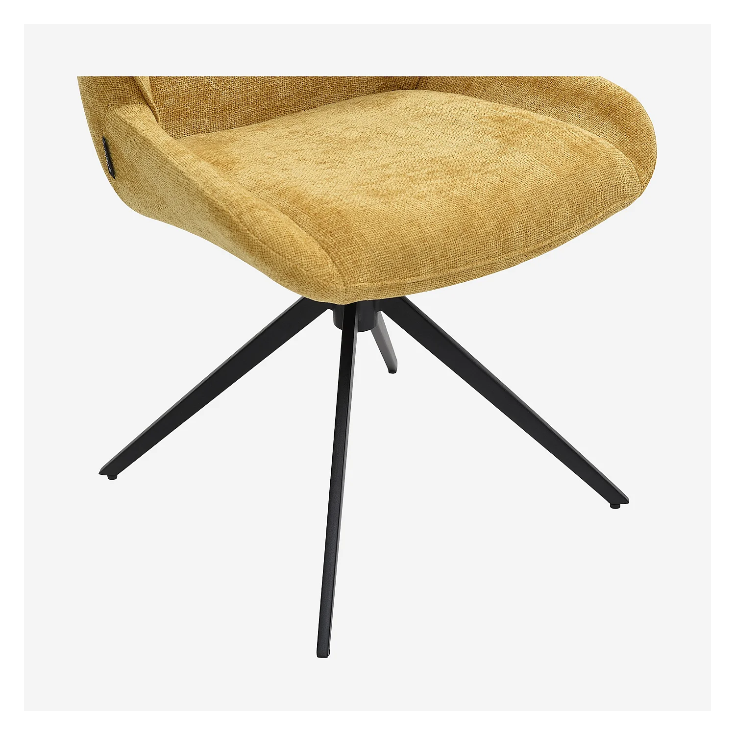 Lot de 2 chaises pivotantes en tissu chenille et métal noir - Miel - 7