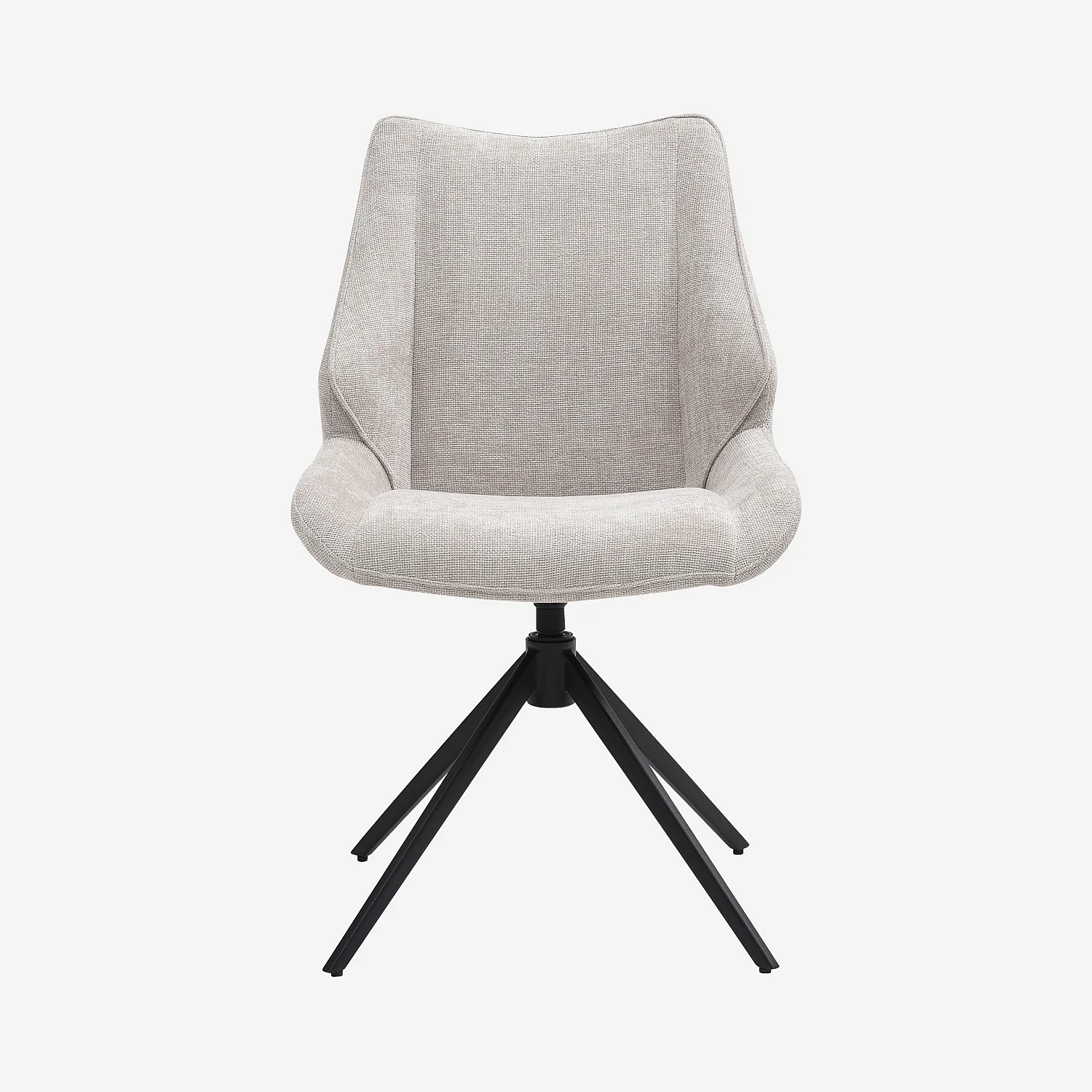 Set aus 2 schwenkbaren Stühlen aus Chenille-Stoff und schwarzem Metall - Greige - 5