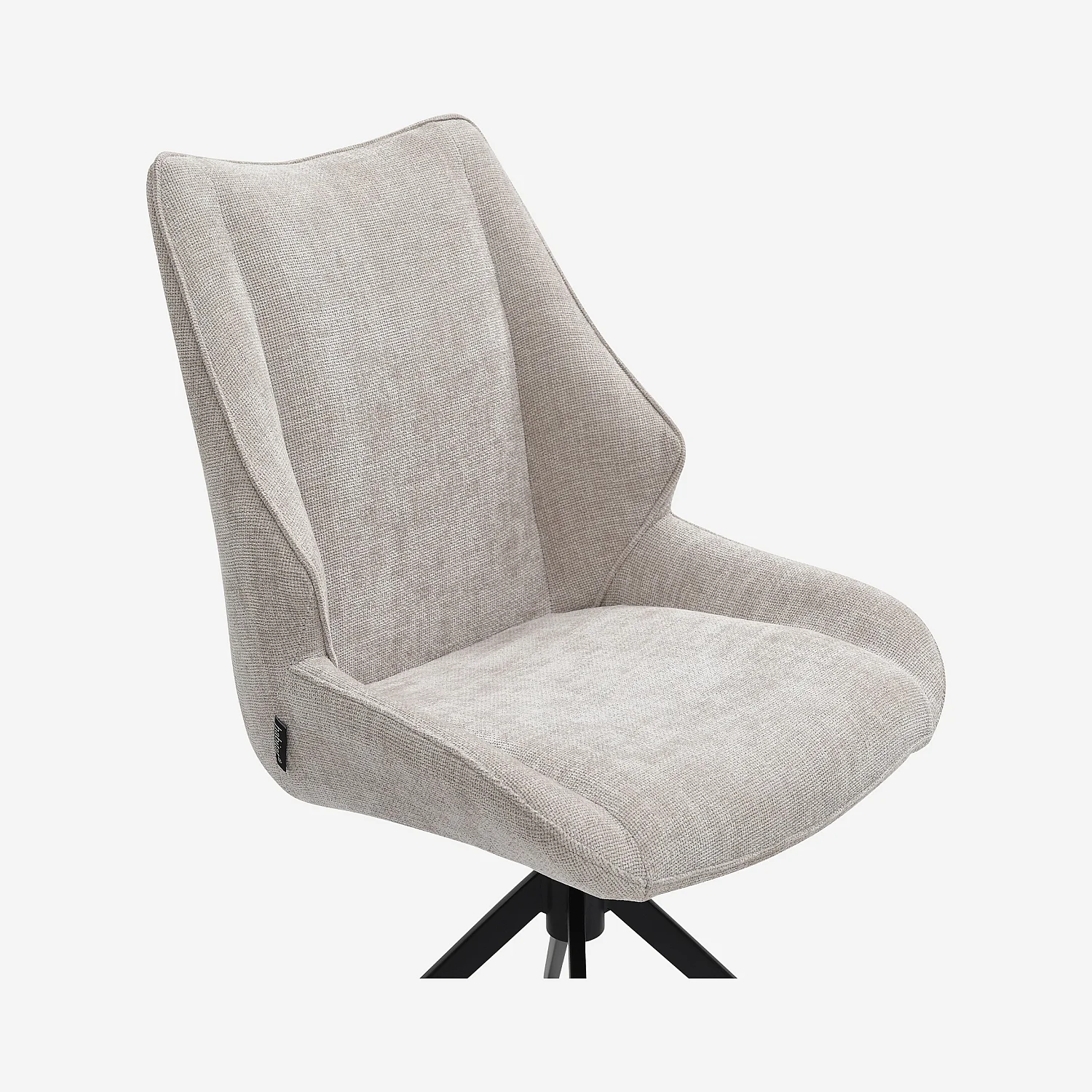 Set aus 2 schwenkbaren Stühlen aus Chenille-Stoff und schwarzem Metall - Greige - 2