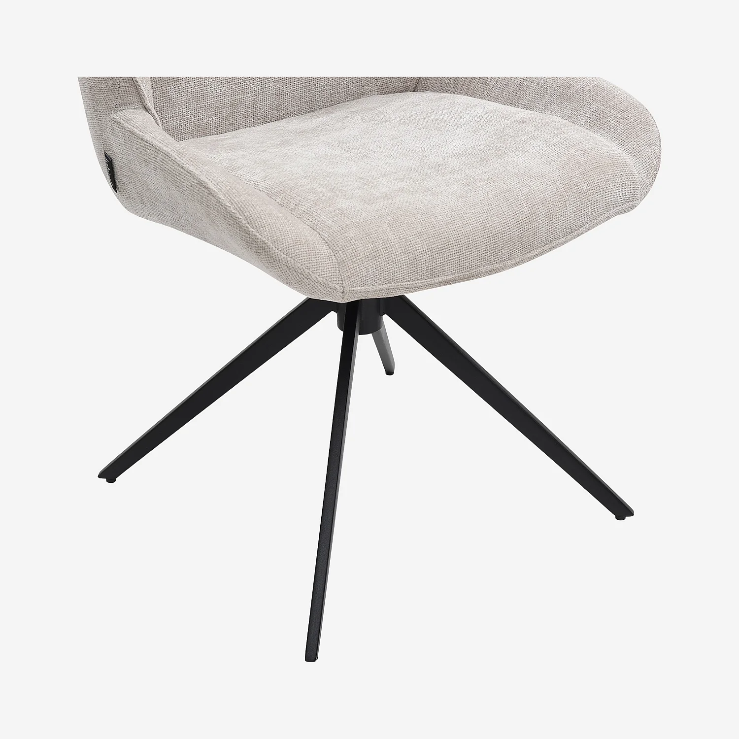 Set aus 2 schwenkbaren Stühlen aus Chenille-Stoff und schwarzem Metall - Greige - 6