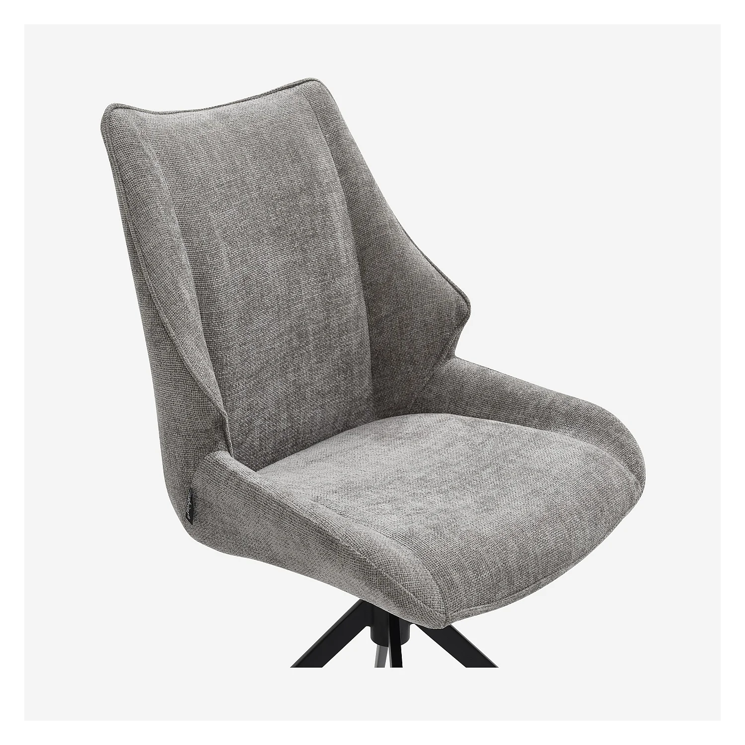 Set di 2 sedie girevoli in tessuto di velluto e metallo nero - Grigio fumé - 2