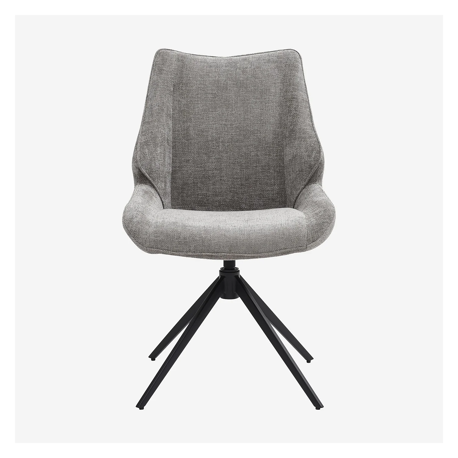 Set di 2 sedie girevoli in tessuto di velluto e metallo nero - Grigio fumé - 5