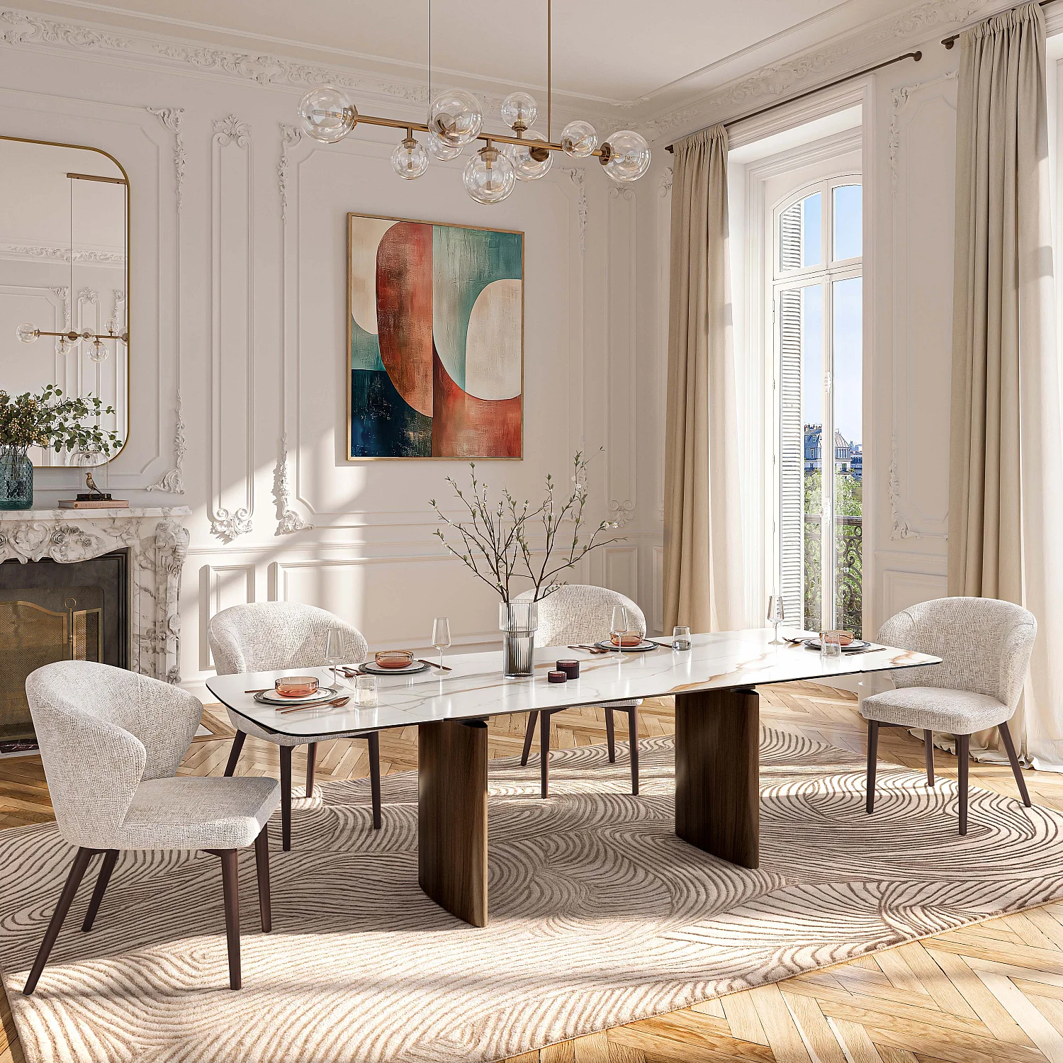 LURIS- Esszimmerstuhl - Beige - 2er Set - 1