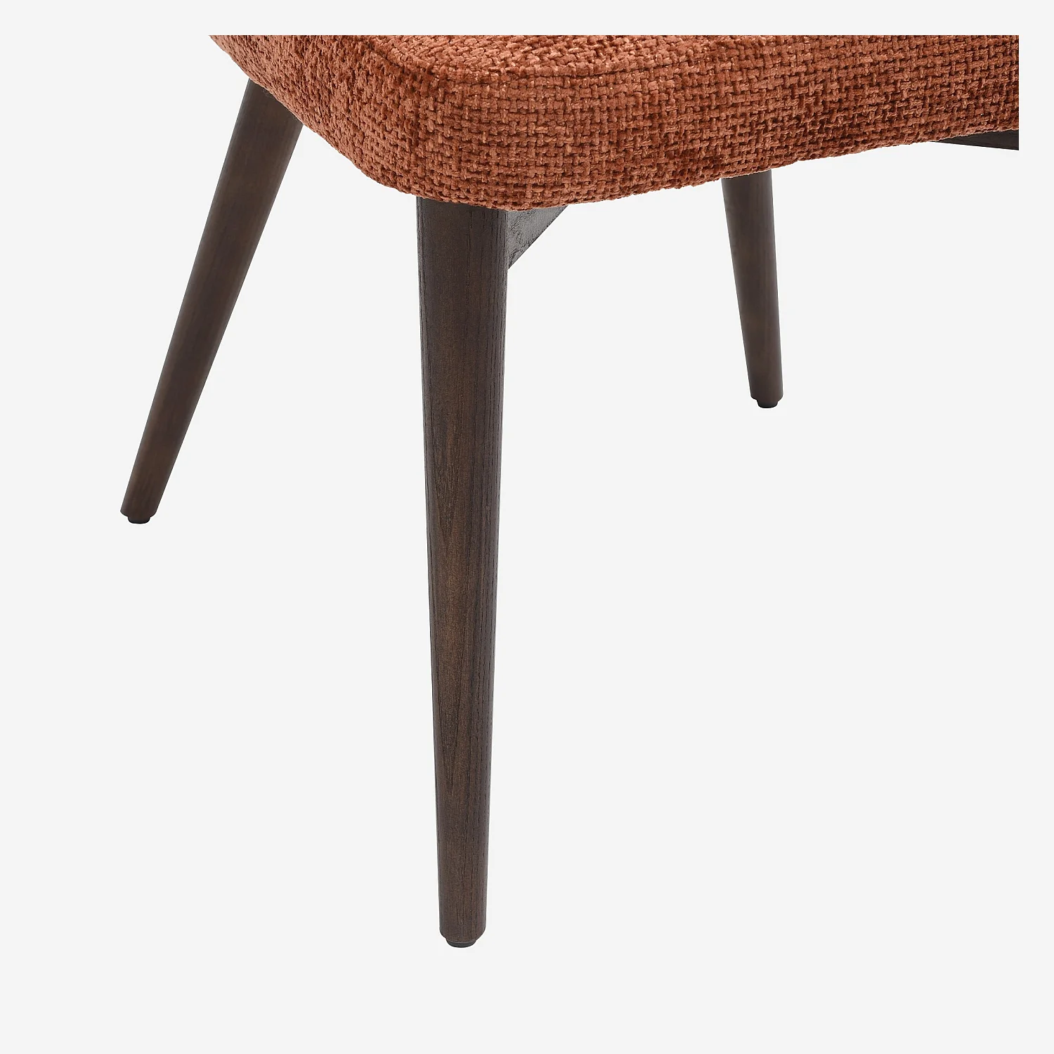 Conjunto de 2 sillas en tejido chenilla y madera maciza color nogal - Terracota - 3