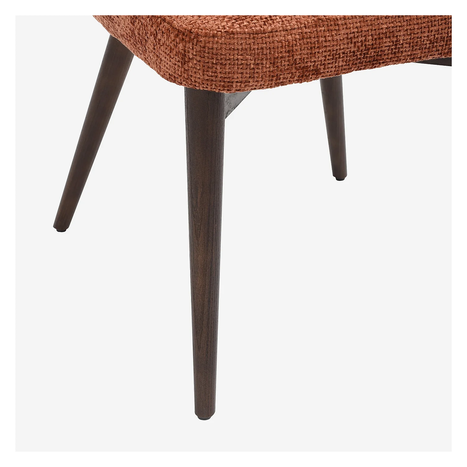 Set di 2 sedie in tessuto chenille e legno massiccio color noce - Terracotta - 4