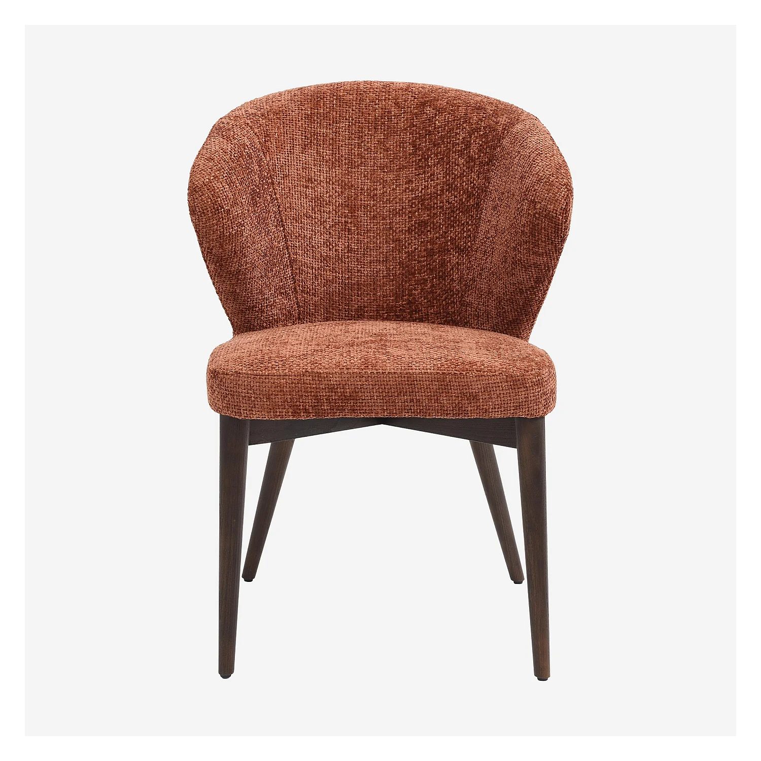 Set di 2 sedie in tessuto chenille e legno massiccio color noce - Terracotta - 8