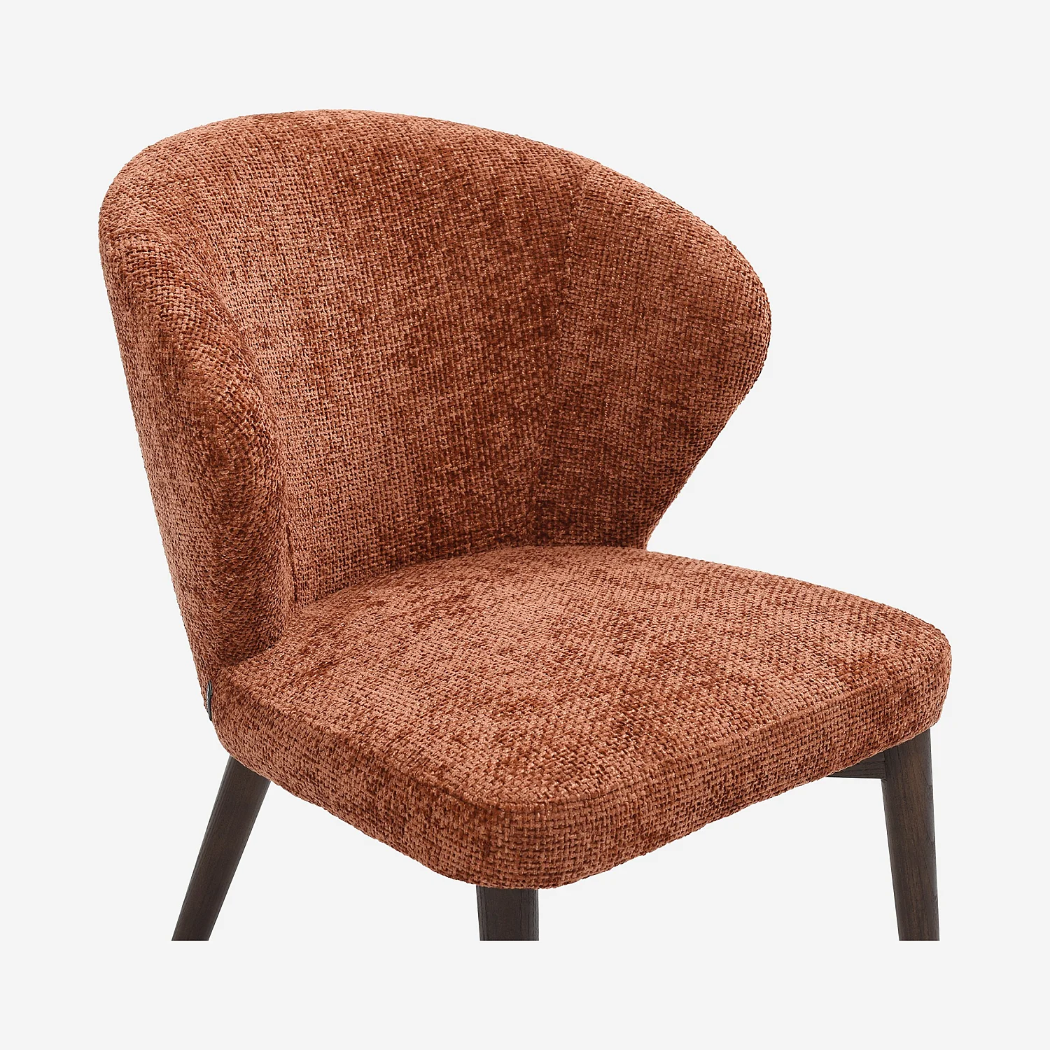 Set di 2 sedie in tessuto chenille e legno massiccio color noce - Terracotta - 8