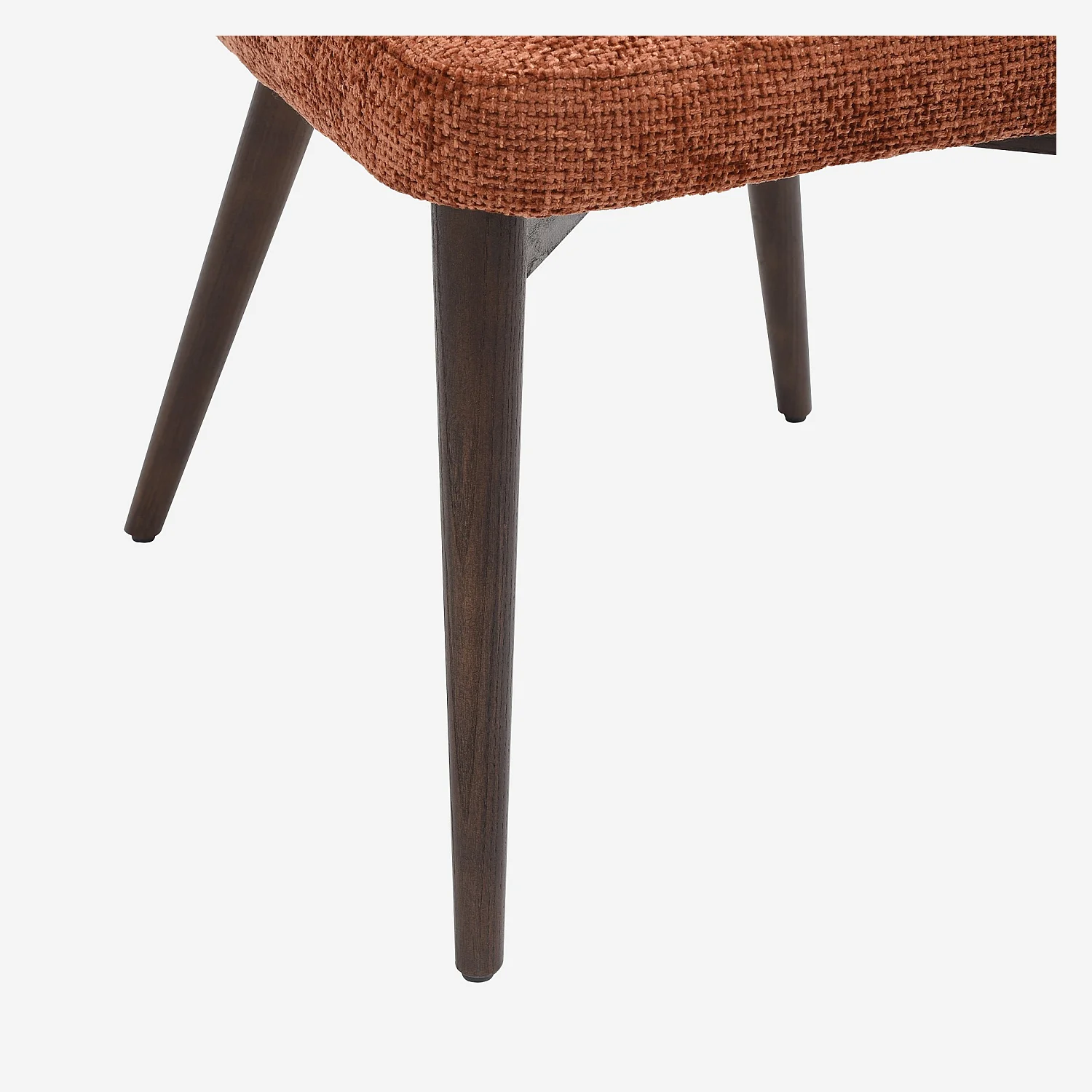 Set di 2 sedie in tessuto chenille e legno massiccio color noce - Terracotta - 3