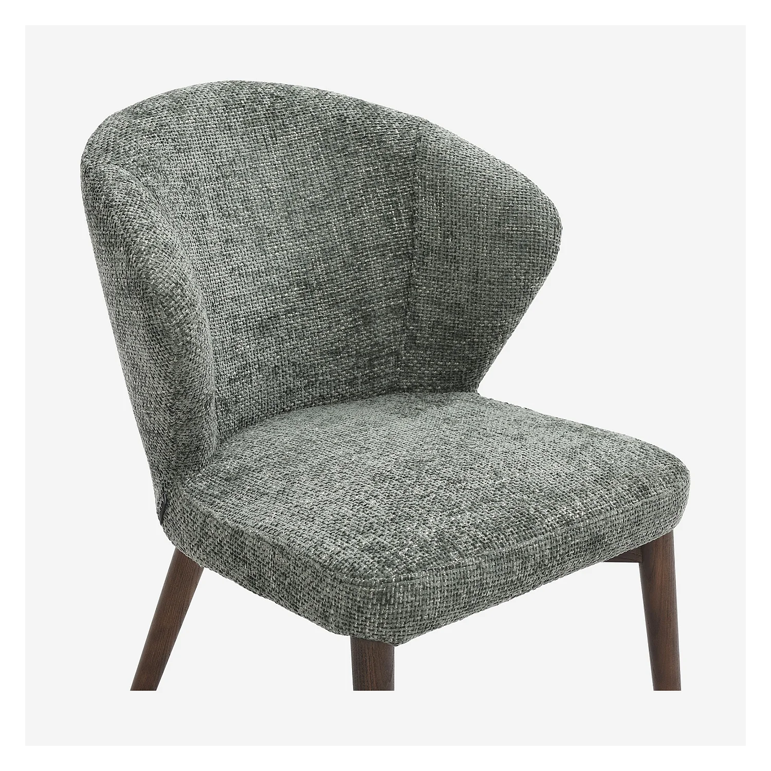 Set di 2 sedie in tessuto di ciniglia e legno massiccio color noce - Verde abete - 5