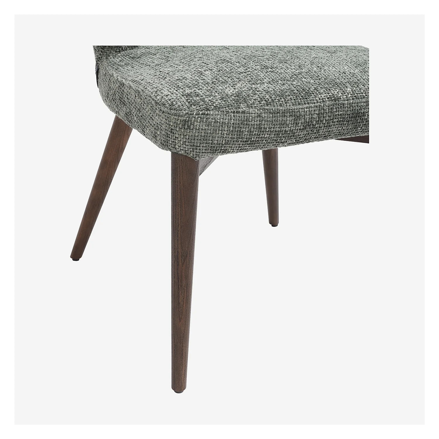 Set di 2 sedie in tessuto di ciniglia e legno massiccio color noce - Verde abete - 4