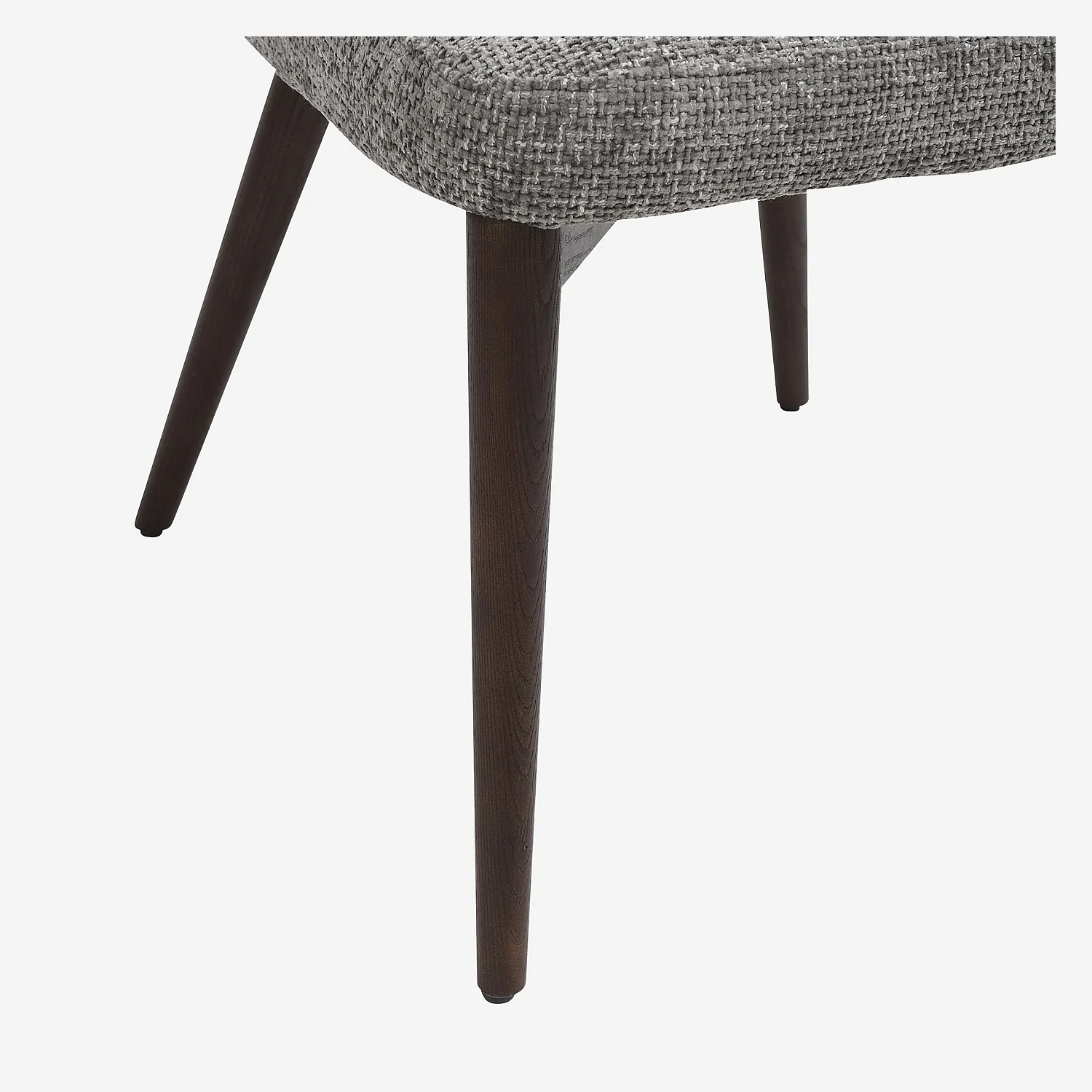 Lot de 2 chaises en tissu chenille et bois massif couleur noyer - Gris argent - 4