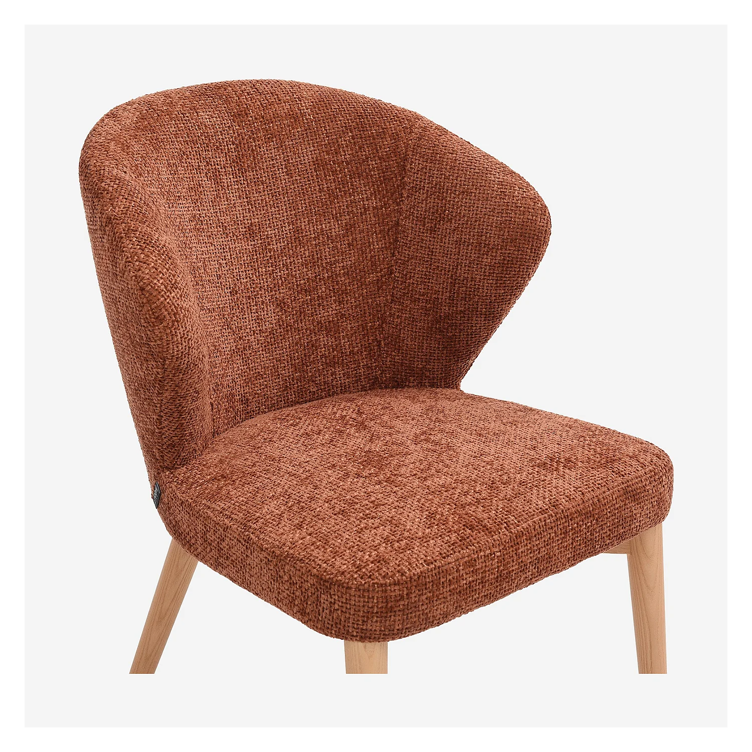 Set di 2 sedie in velluto e legno massello color rovere - Terracotta - 5