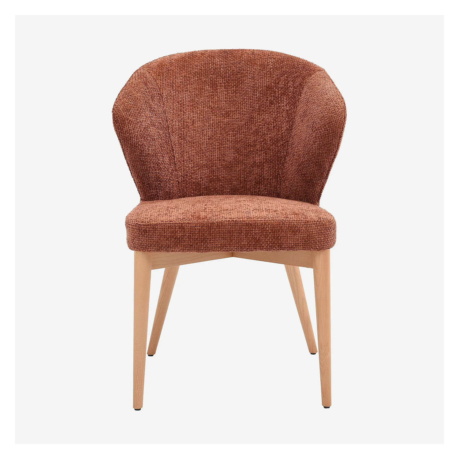 Set di 2 sedie in velluto e legno massello color rovere - Terracotta - 9