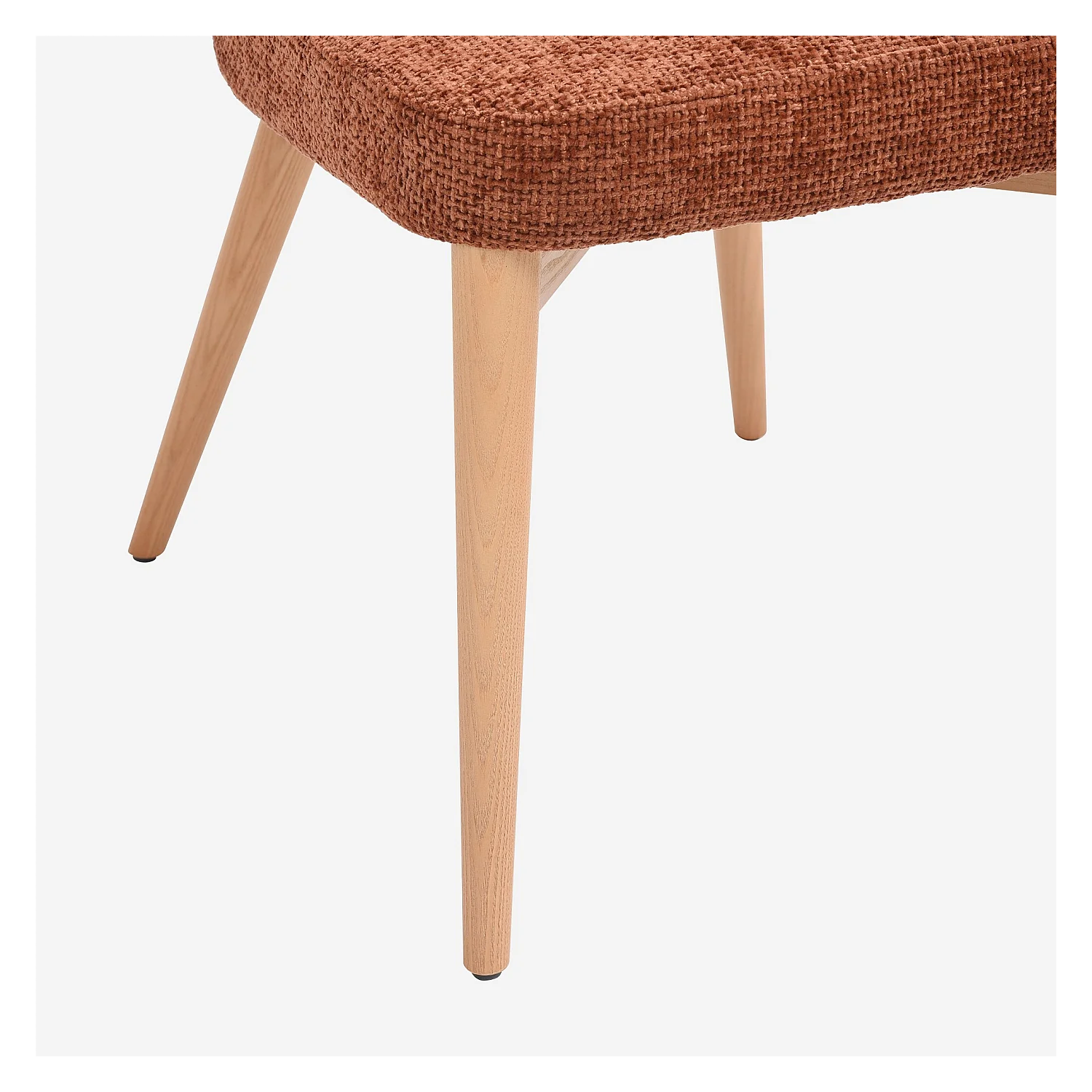 Conjunto de 2 cadeiras em chenille e madeira maciça cor carvalho - Terracota - 4