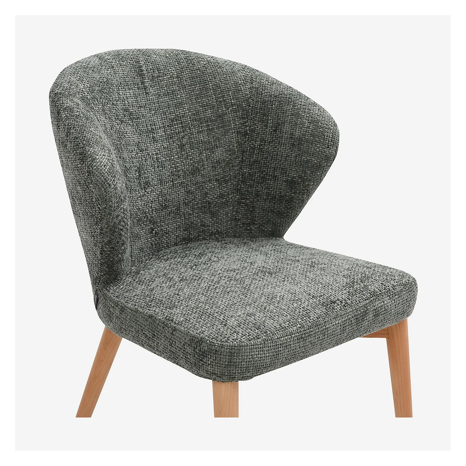 Set di 2 sedie in tessuto di velluto e legno massello in colore quercia - Verde abete - 5