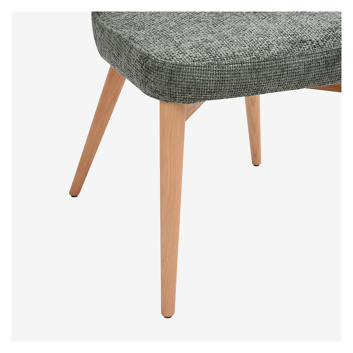 Set di 2 sedie in tessuto di velluto e legno massello in colore quercia - Verde abete - 4