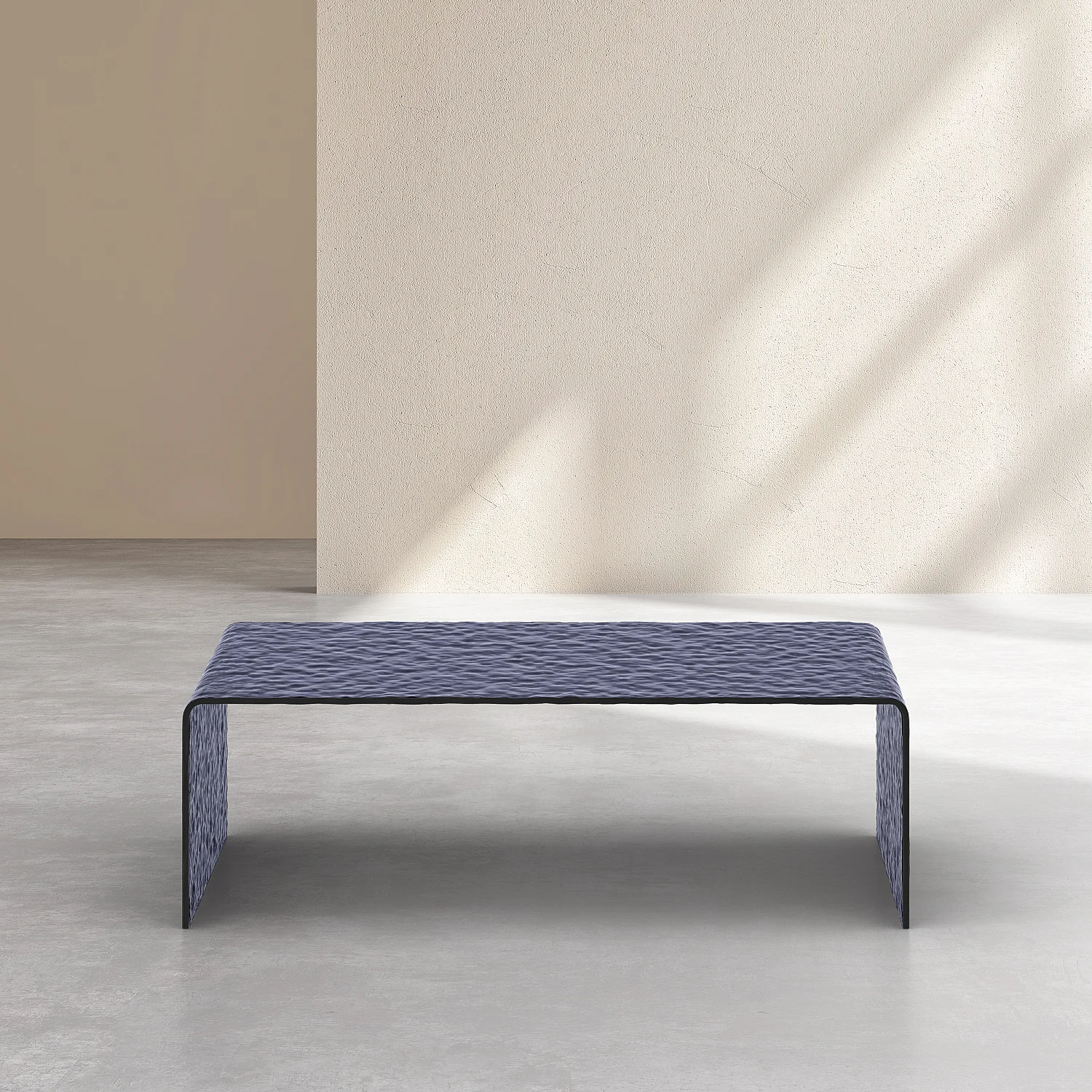 Tavolino rettangolare in vetro temperato a bolle - Grigio fumé - 2