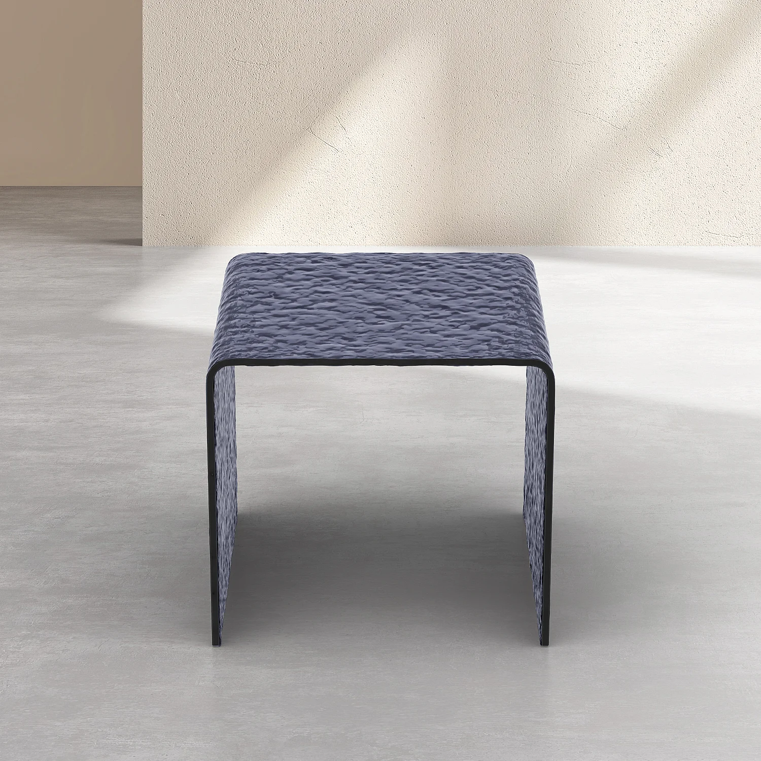 Quadratischer Beistelltisch aus gehärtetem geblasenem Glas - Rauchgrau - 3