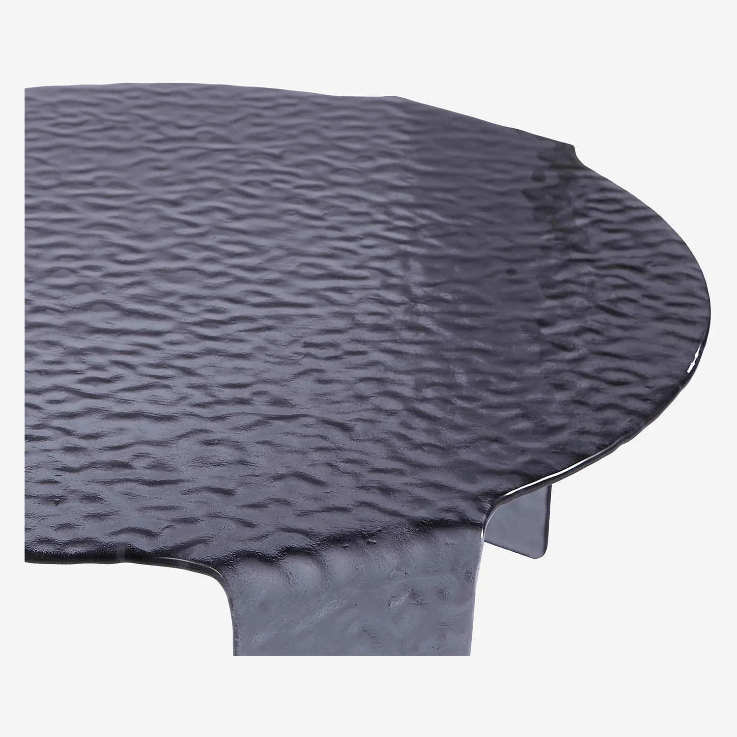 Table basse ronde en verre bullé - 80 cm - Gris fumé - 4