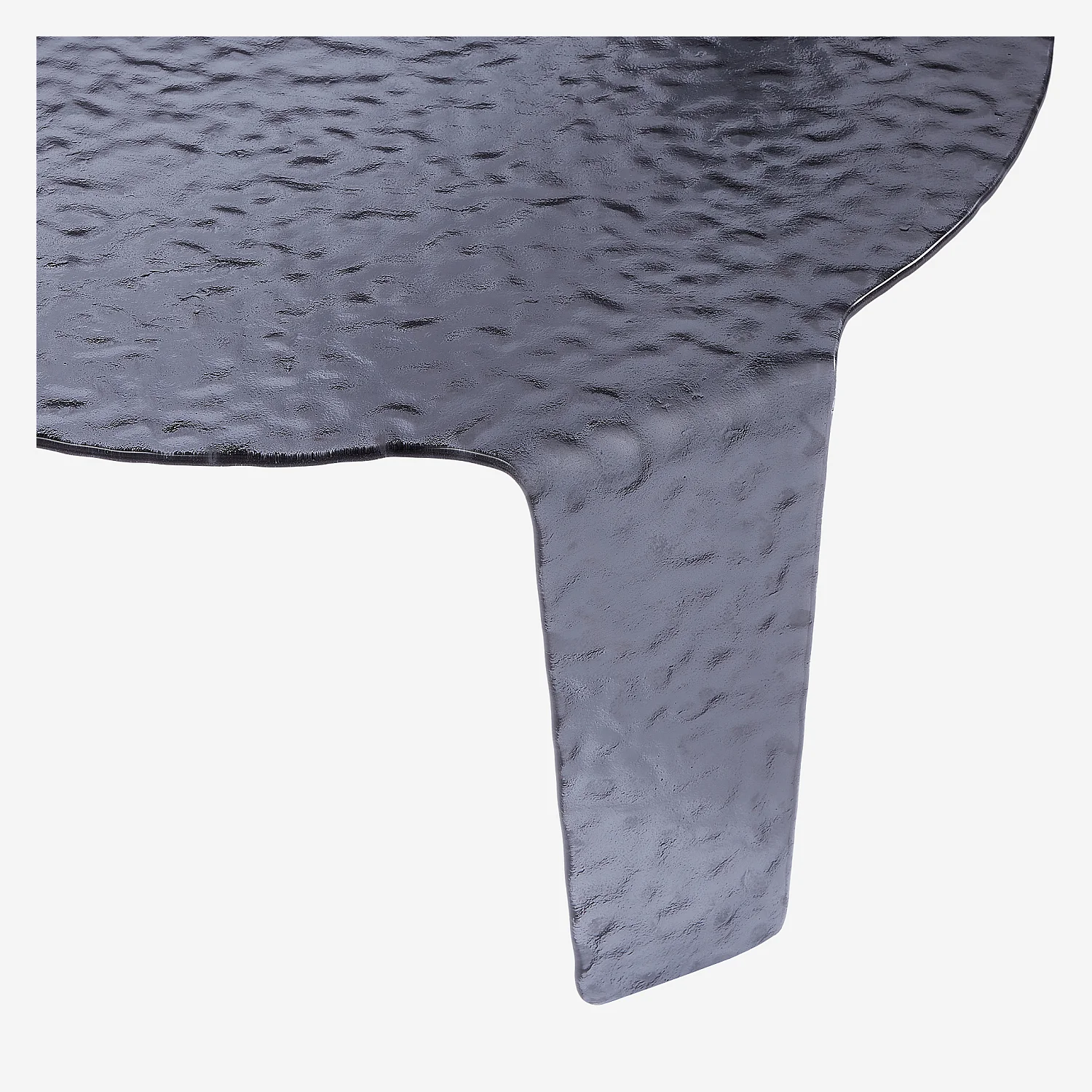 Table basse ronde en verre bullé - 80 cm - Gris fumé - 7