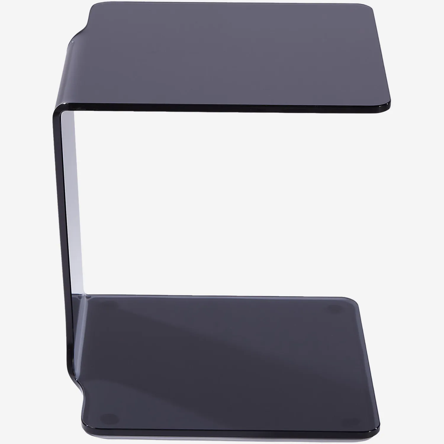 Table d'appoint en verre trempé - Gris fumé